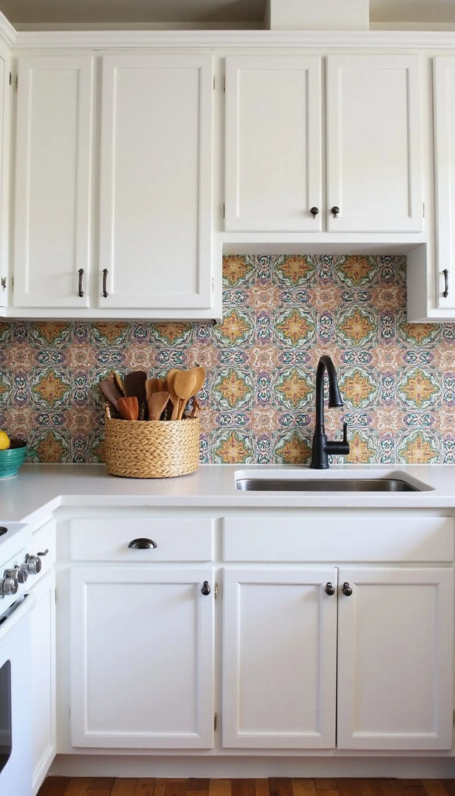 Moroccan pattern for playful rental kitchens