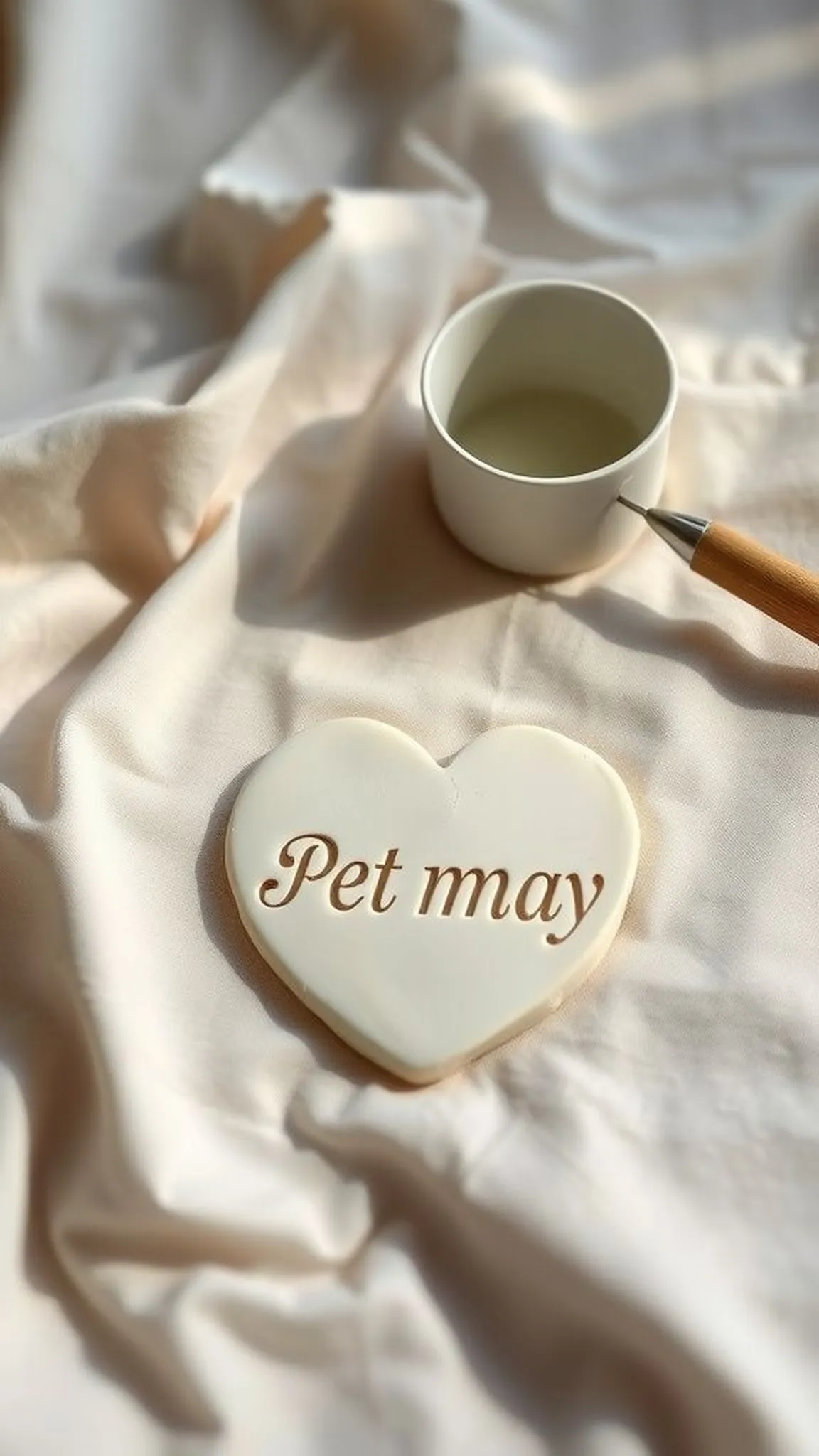 Heart-shaped memorial plaque with engraving