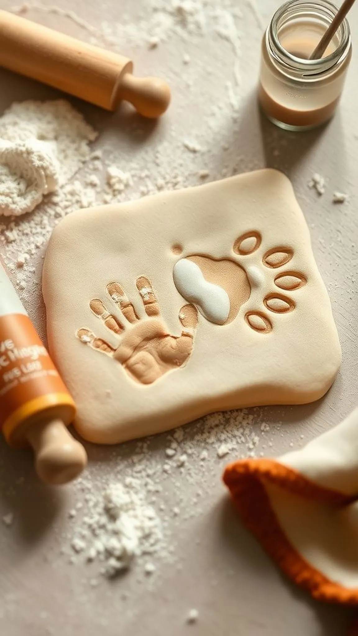 Paw and child's hand duet plaque