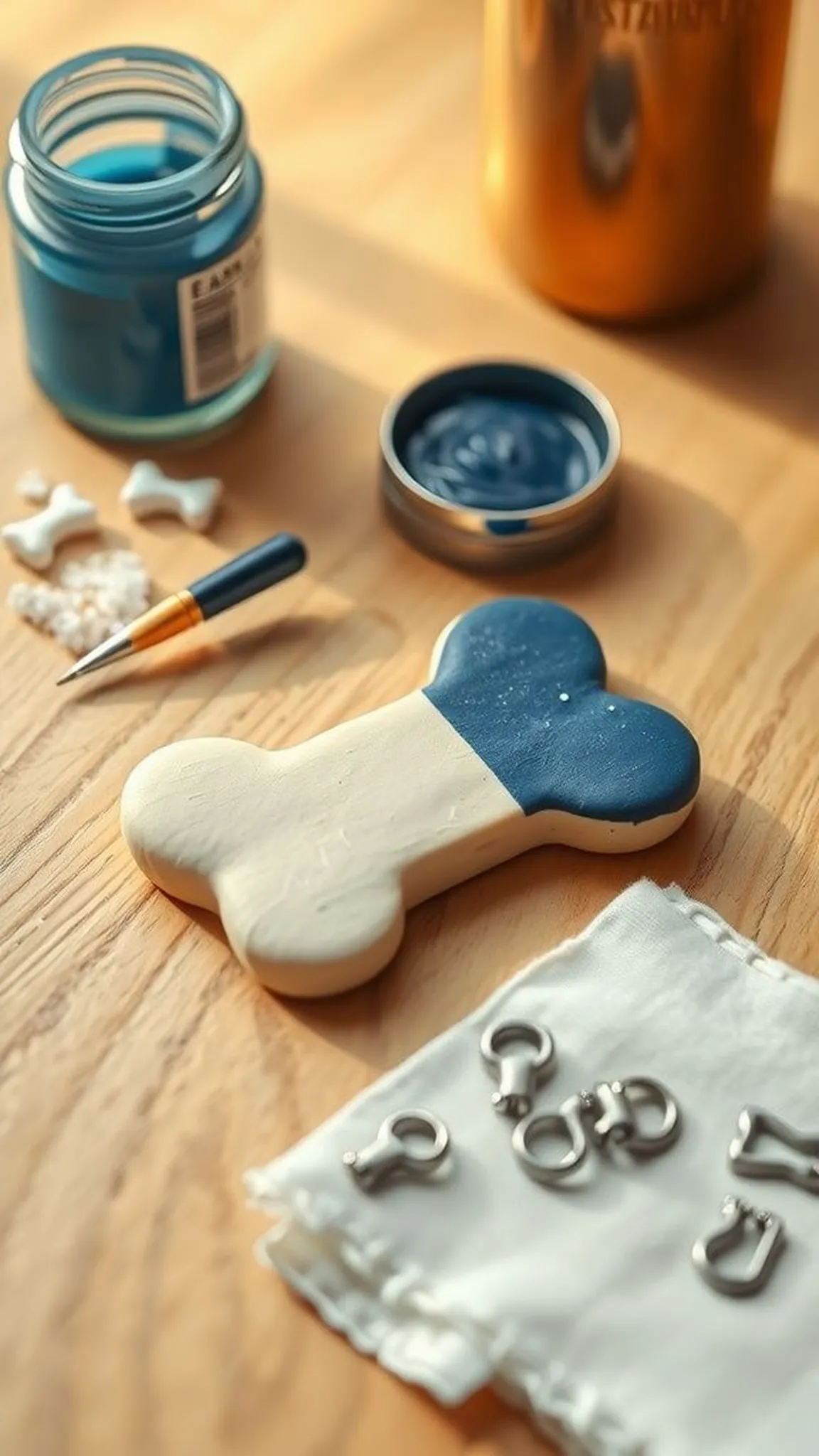 Personalized collar tag shaped like a bone