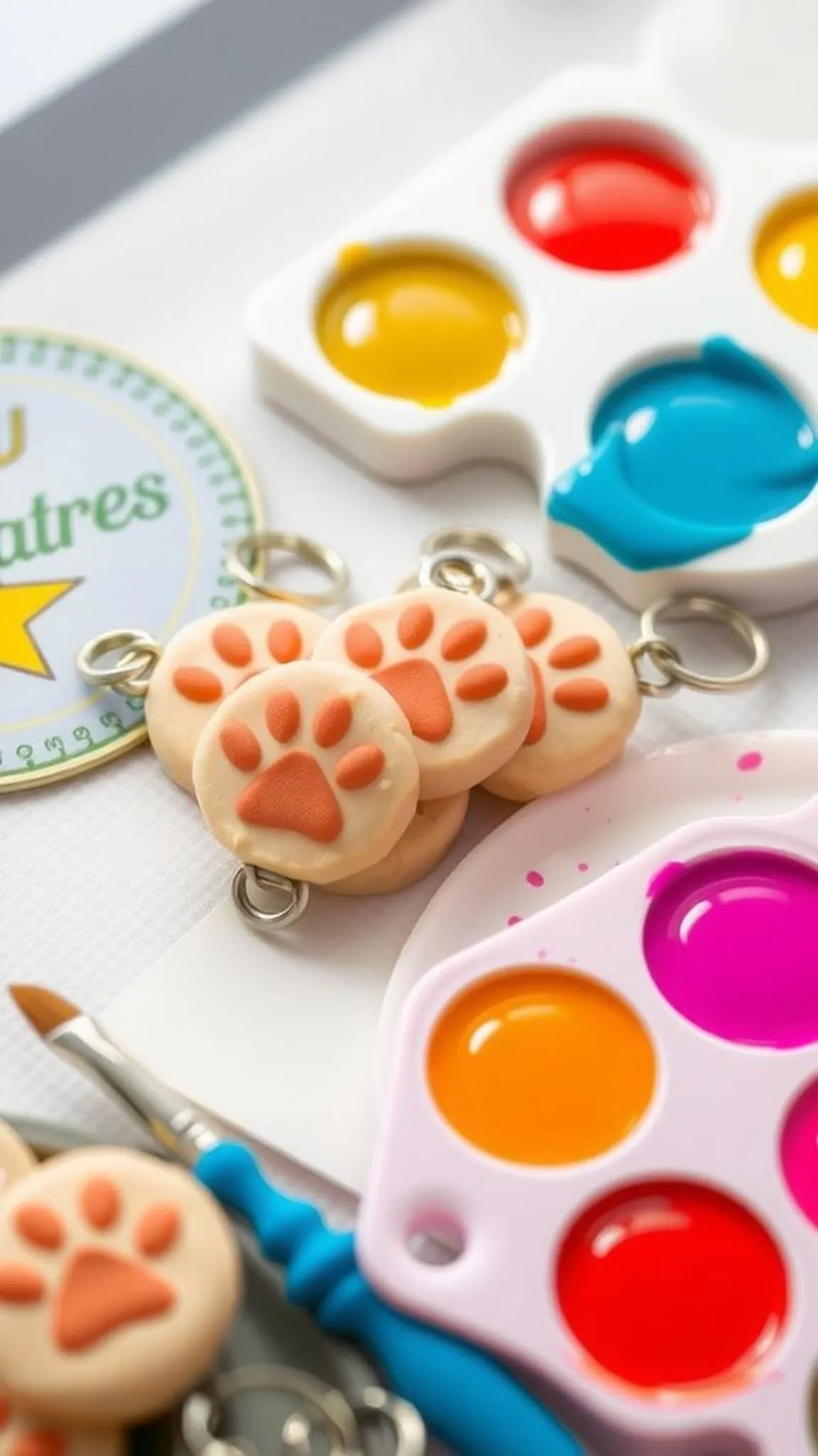 Tiny paw print keychain charm