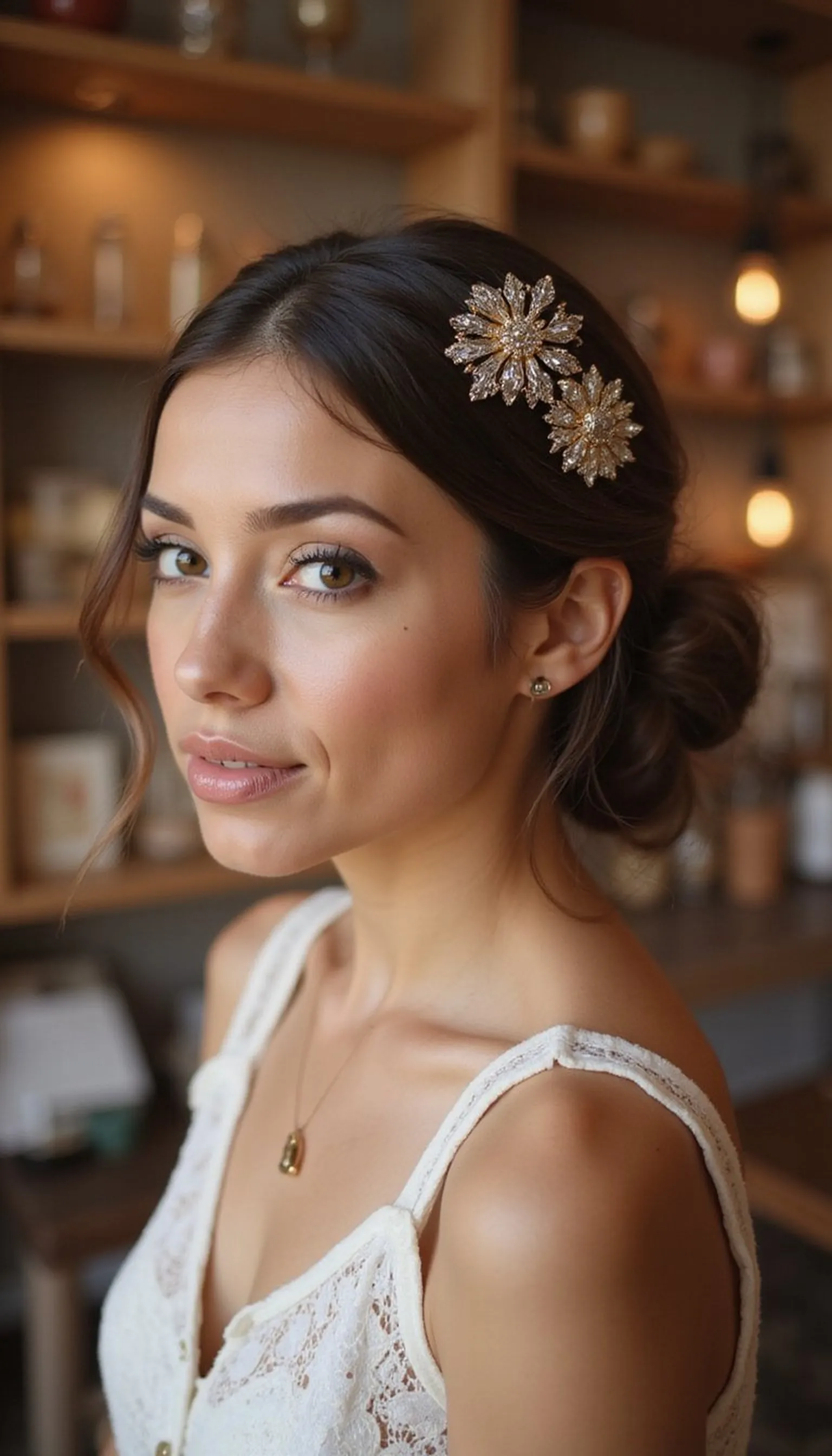 Low Knot With Decorative Comb Accent
