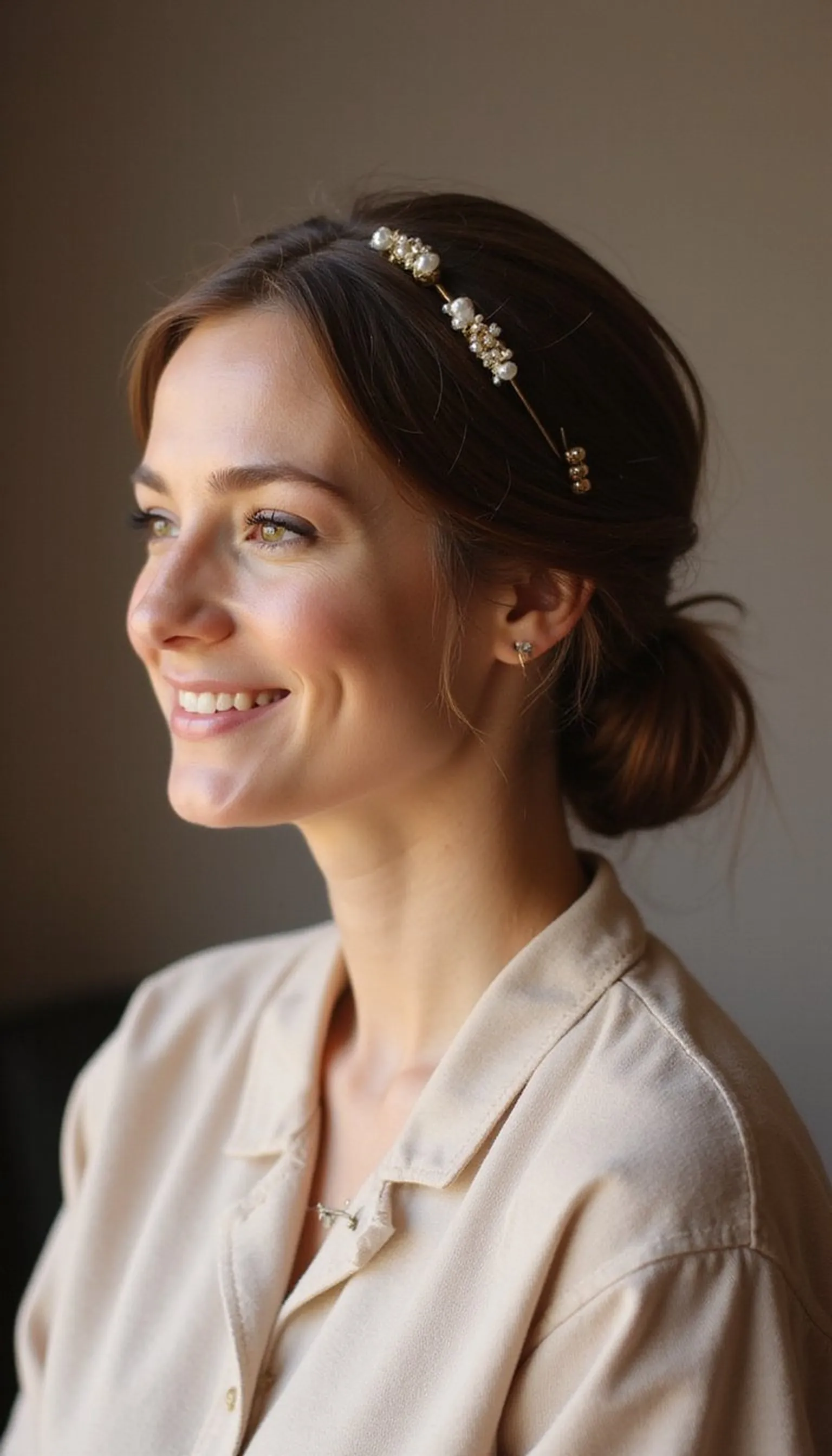 Soft Low Chignon With Side Sweep