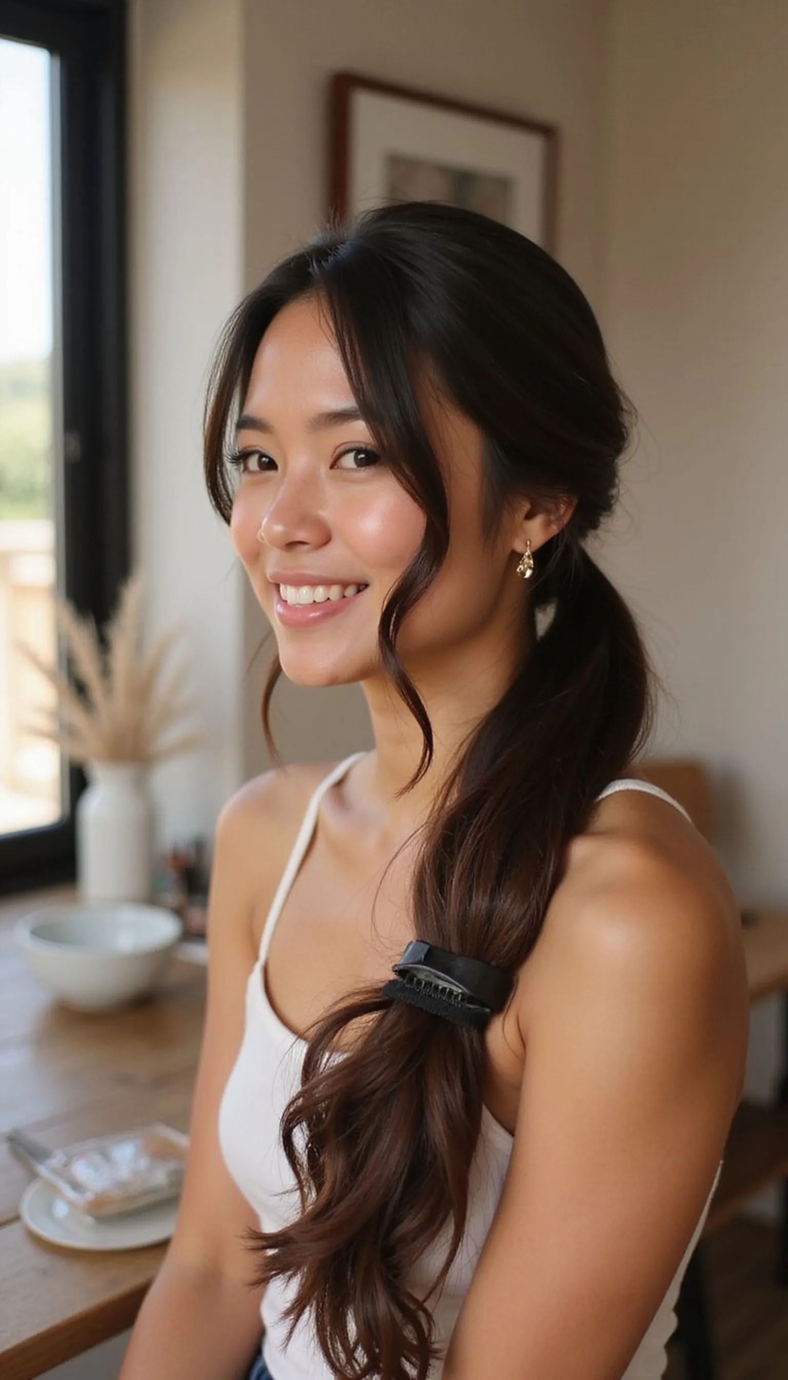Wrapped Low Pony With Claw Clip Hold
