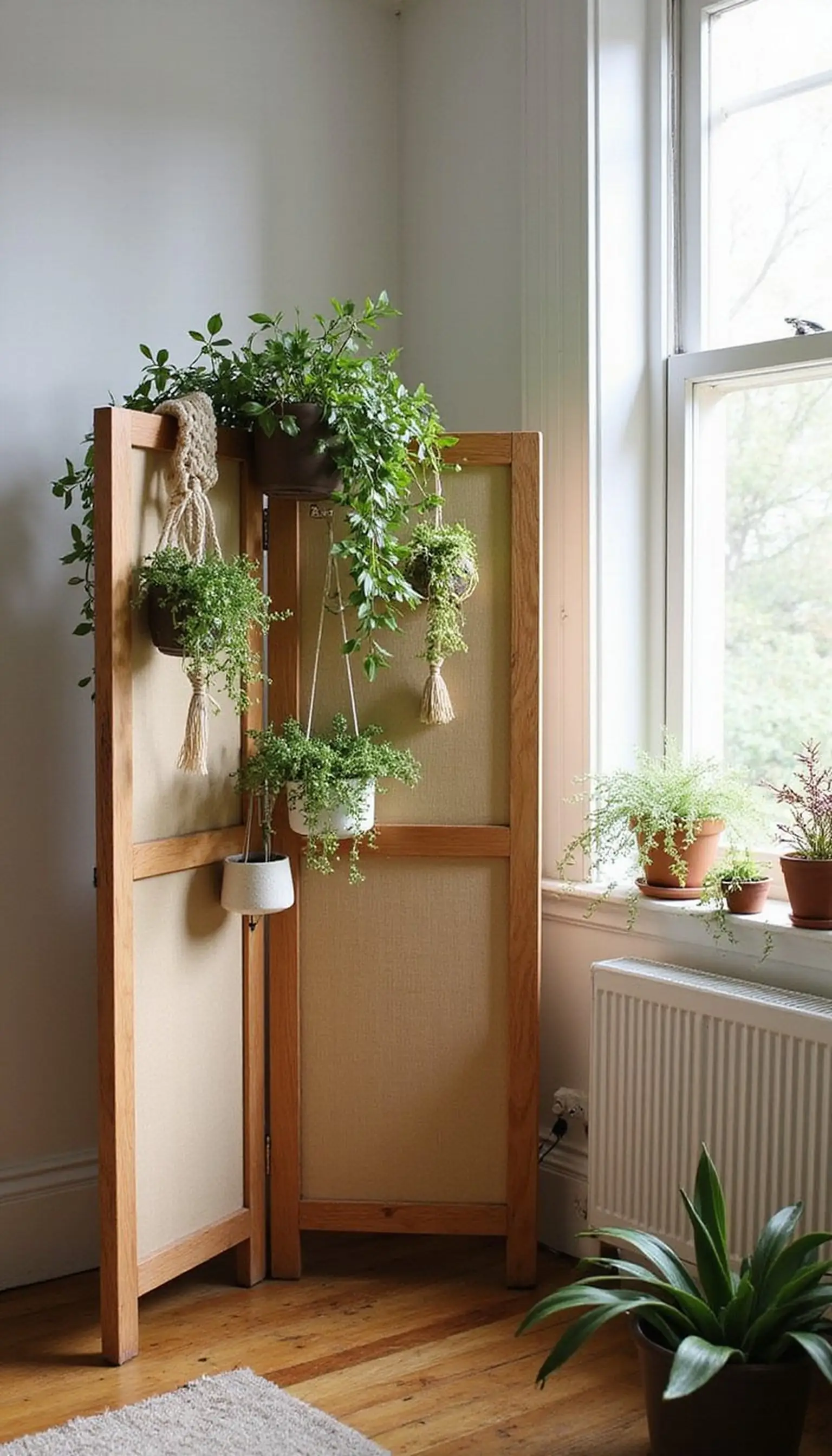 Can a folding screen hold a mini jungle?