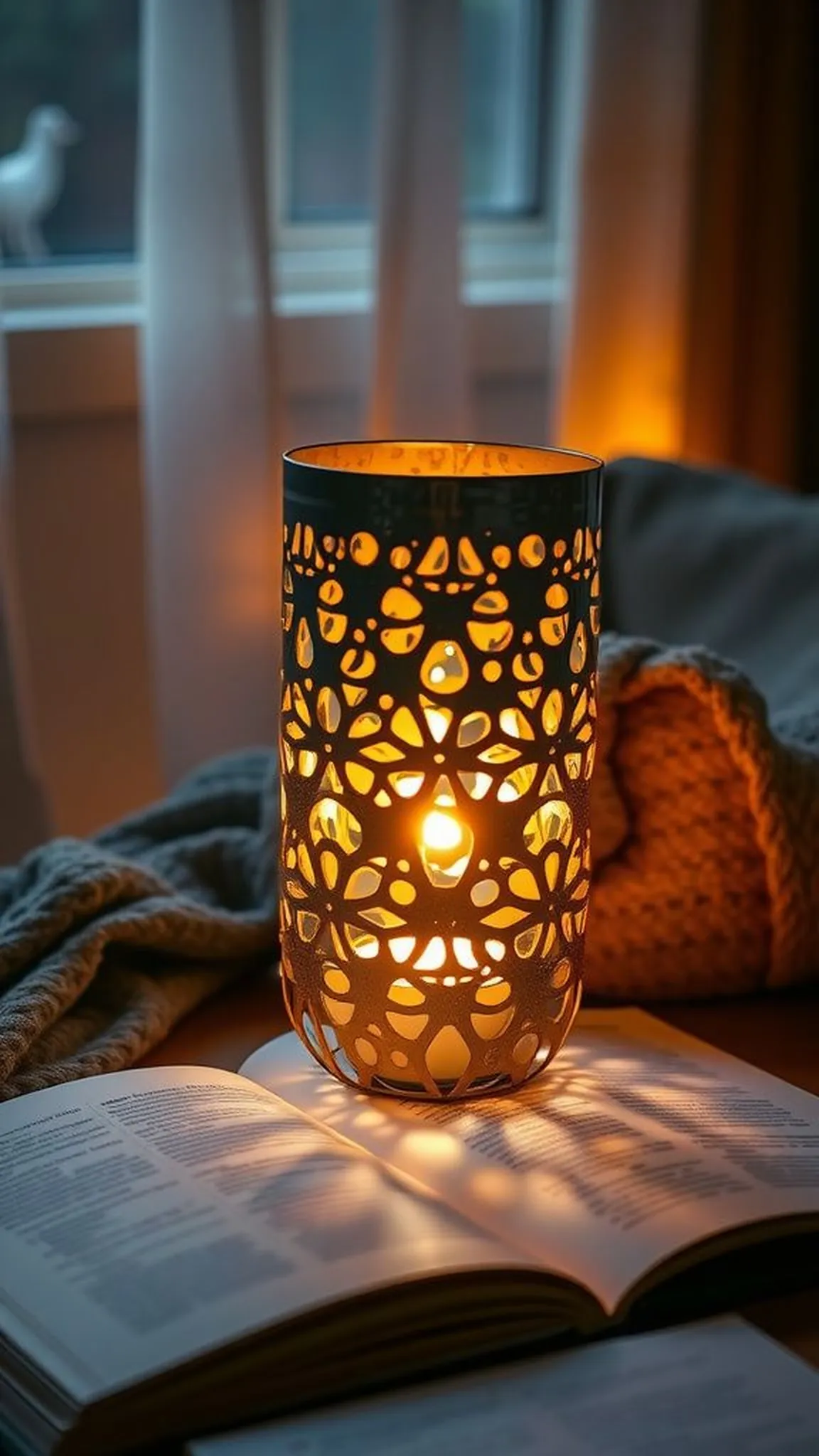 Candle tin lamp diffuser for soft ambient light