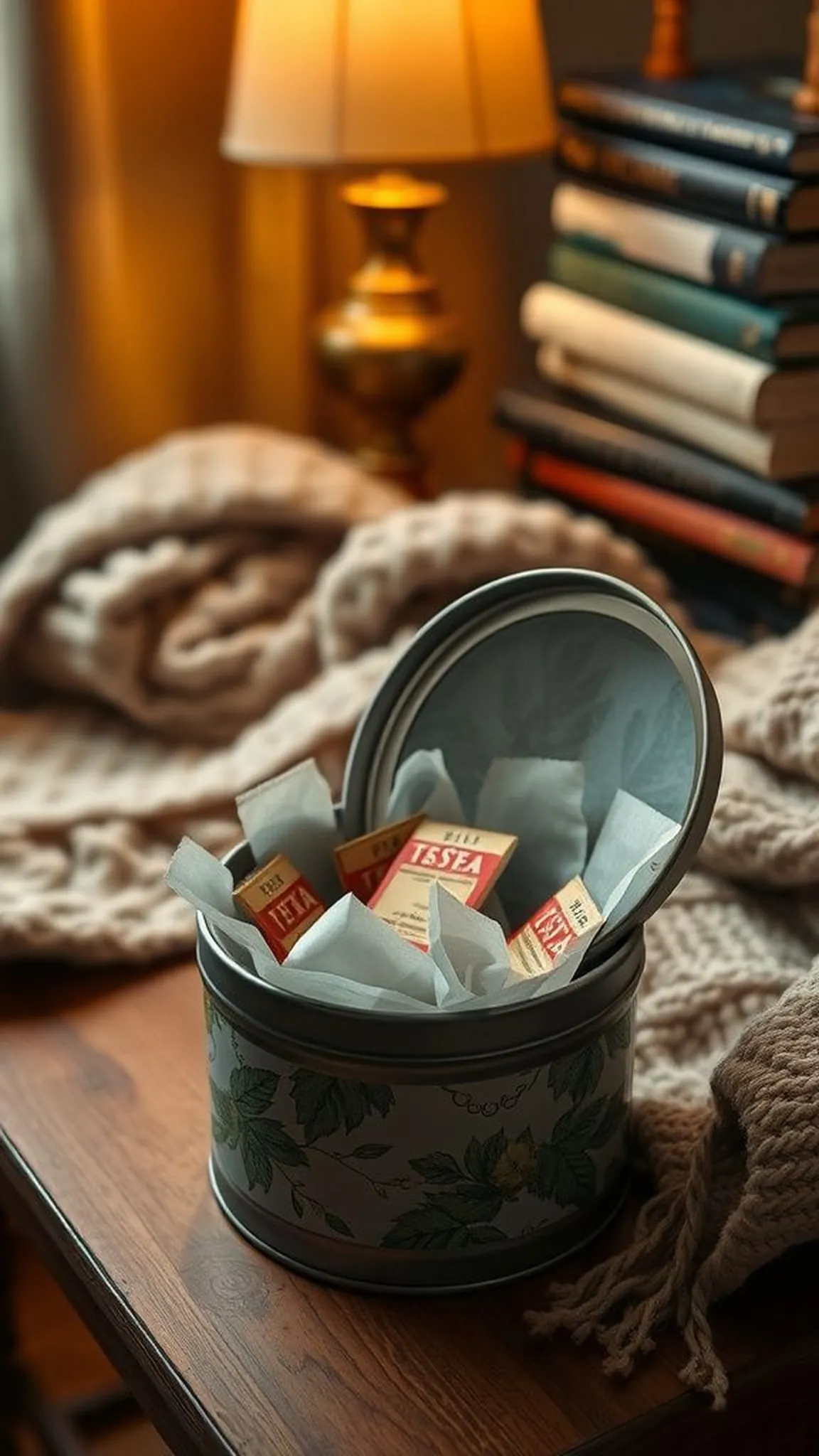 Tea sachet treasure tin with vintage flair