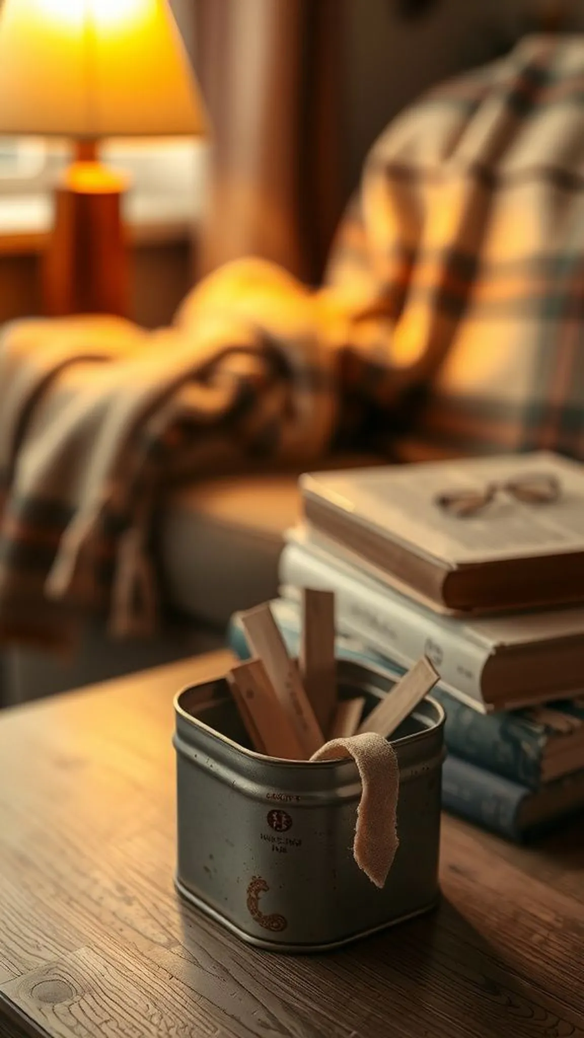 Tin bookmark holder for small stacks