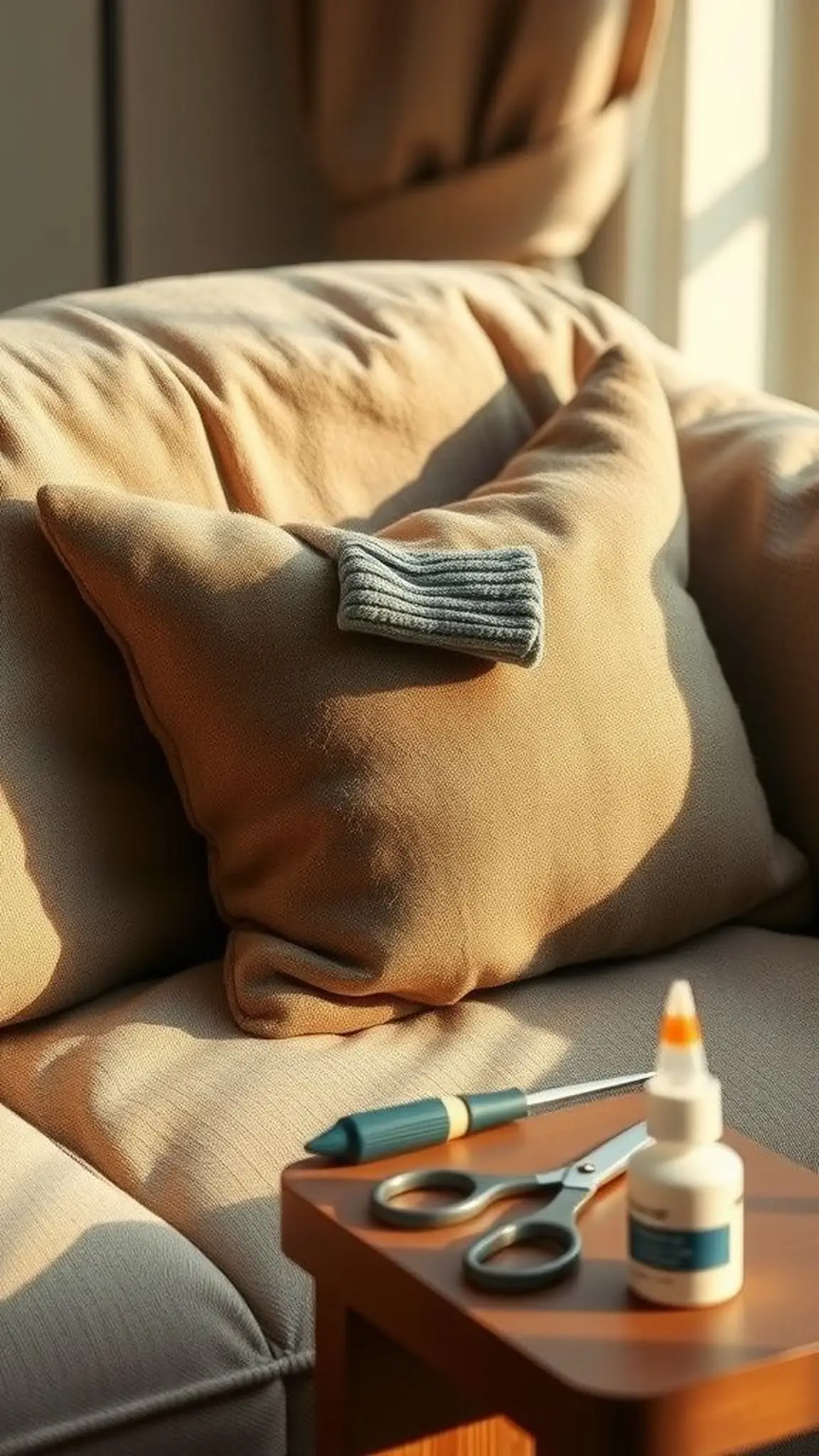Cozy envelope cushion from sweater sleeve cuff