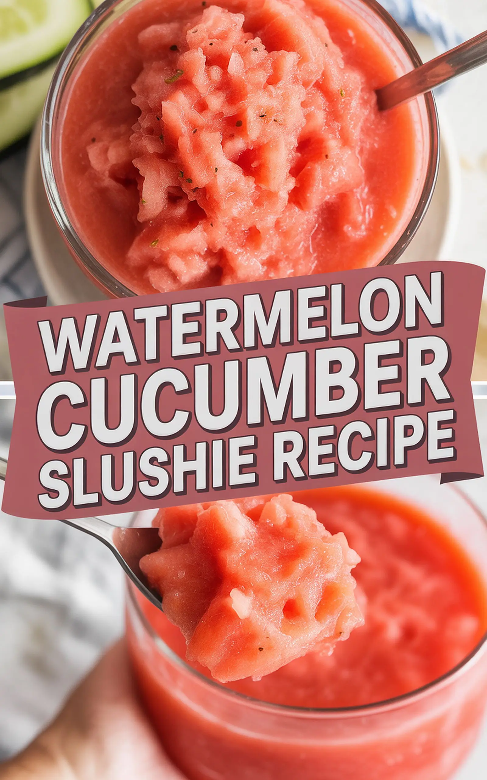 Watermelon Cucumber Slushie Recipe - easy recipe with step by step instructions