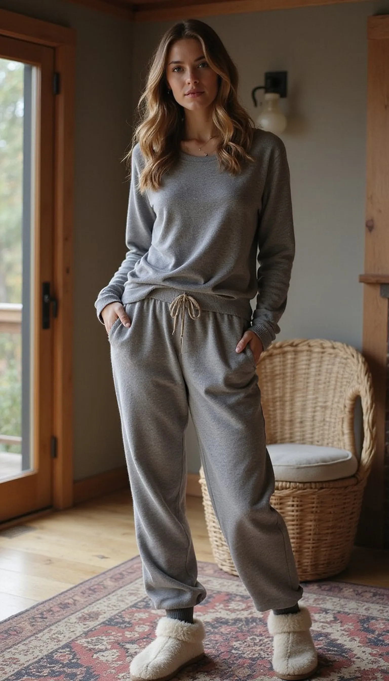 Pullover thermal henley and wool socks