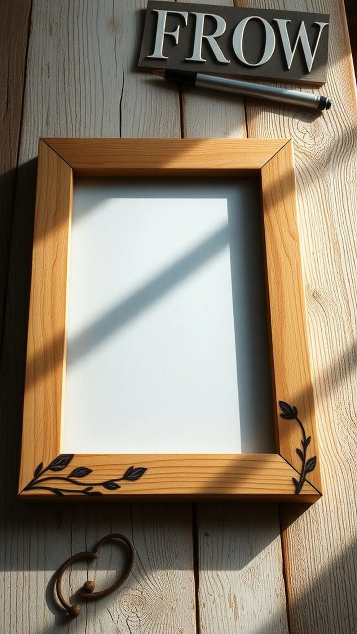 Picture frame corners with subtle burned accents