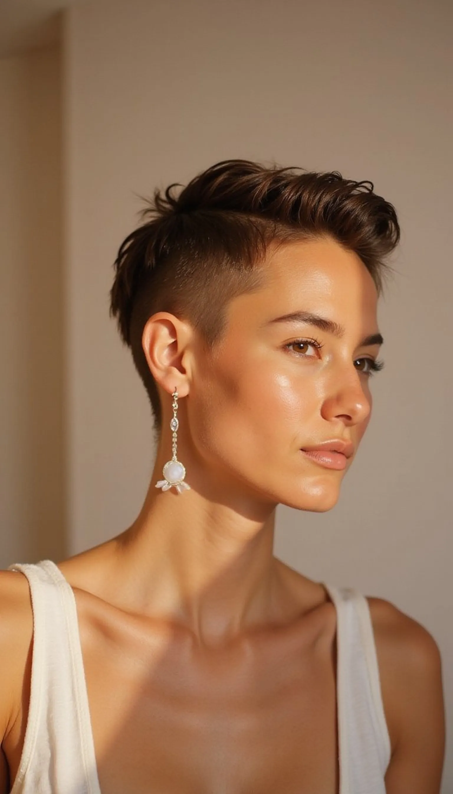 Slicked Back Pixie With Light Gel Finish