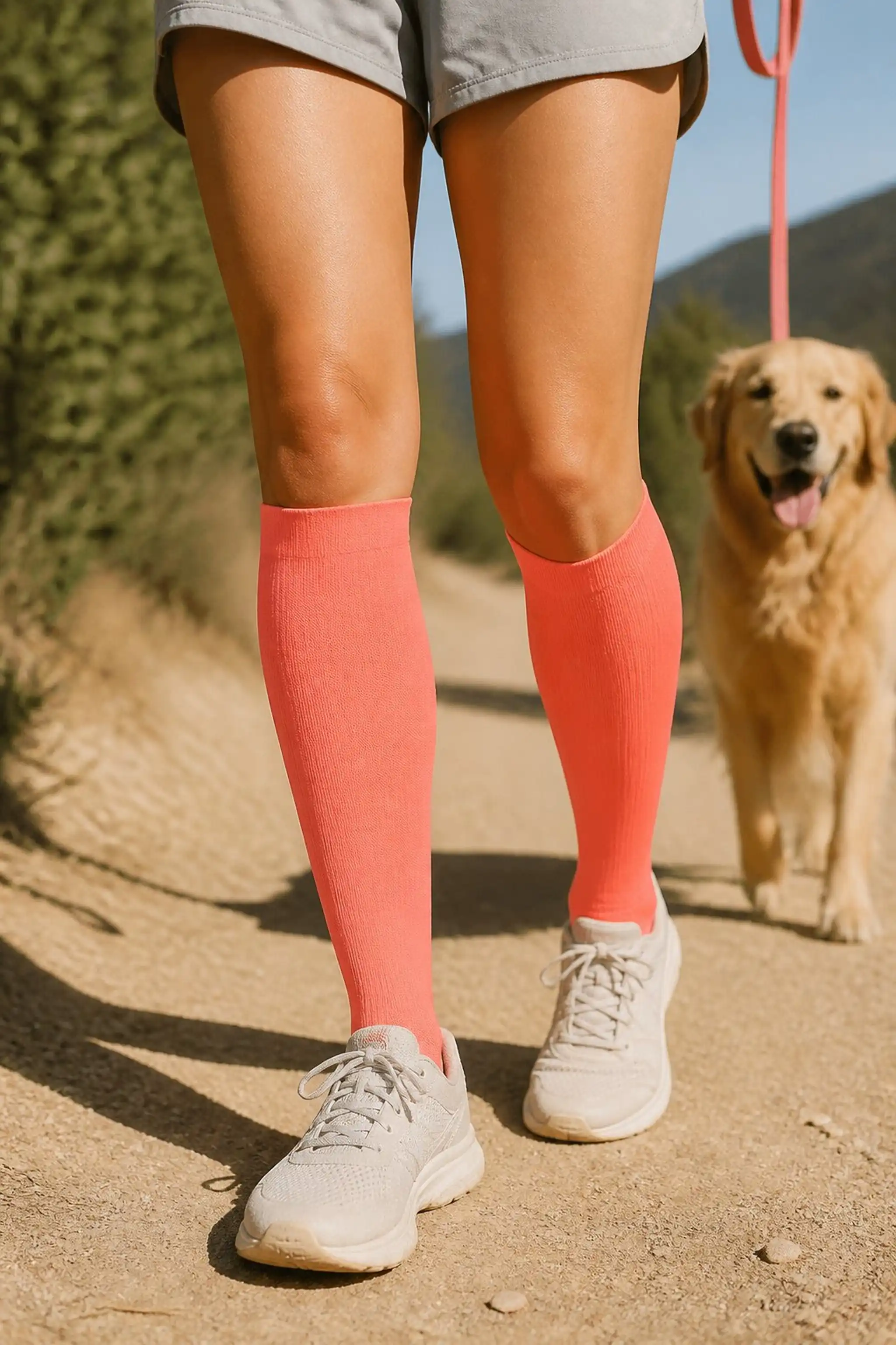 Compression socks in bold color for circulation