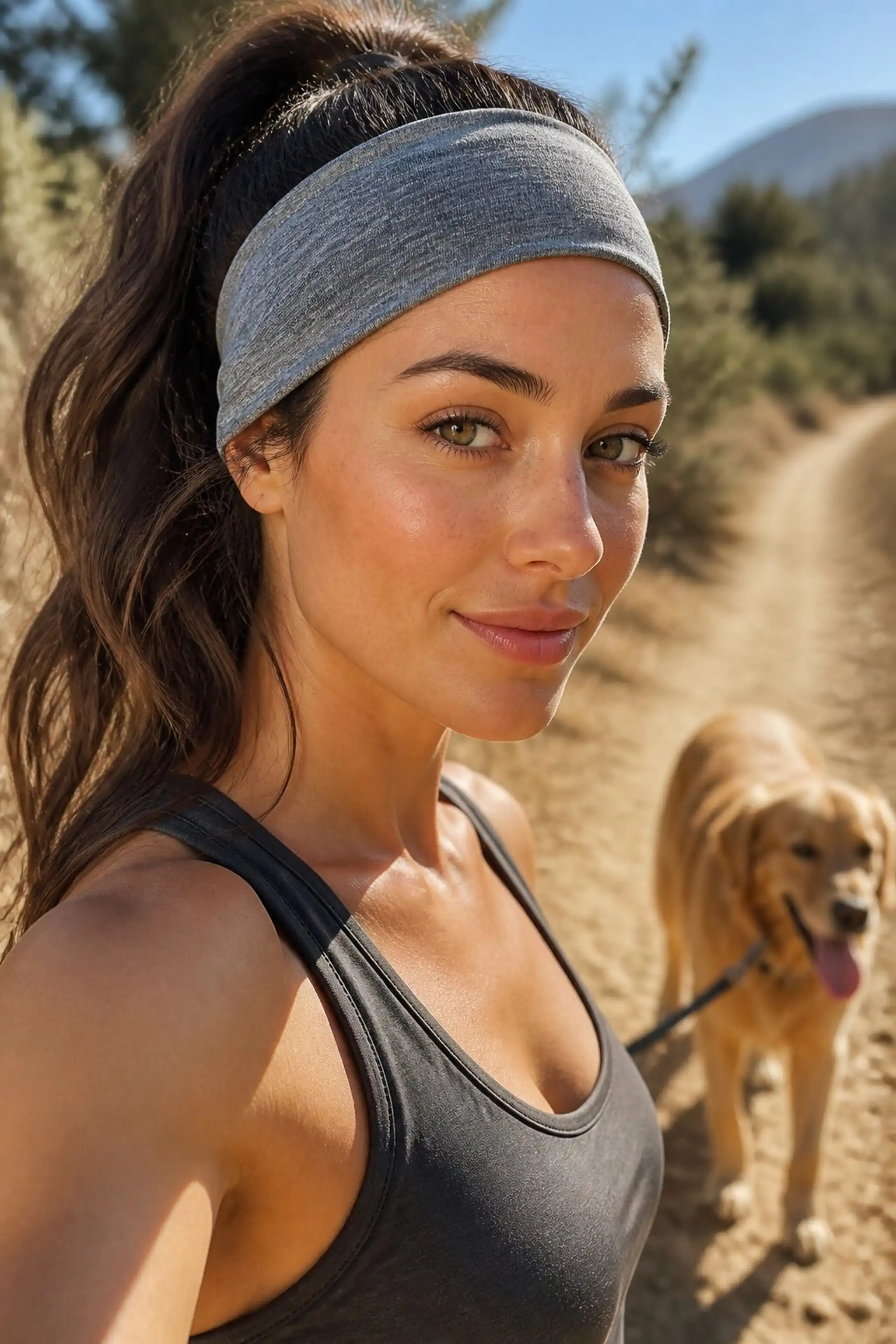 Quick-dry headband absorbs sweat and tames hair