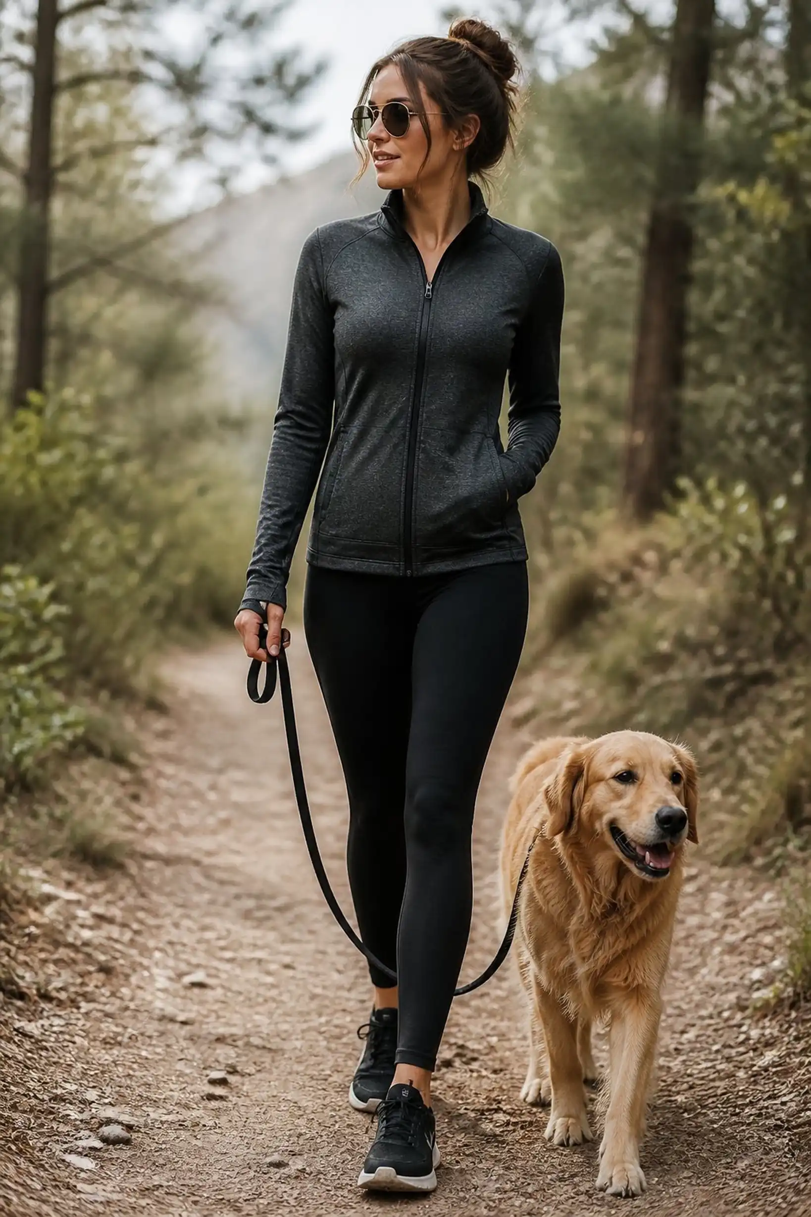 Sweat-Wicking zip-up jacket to fend off morning chills