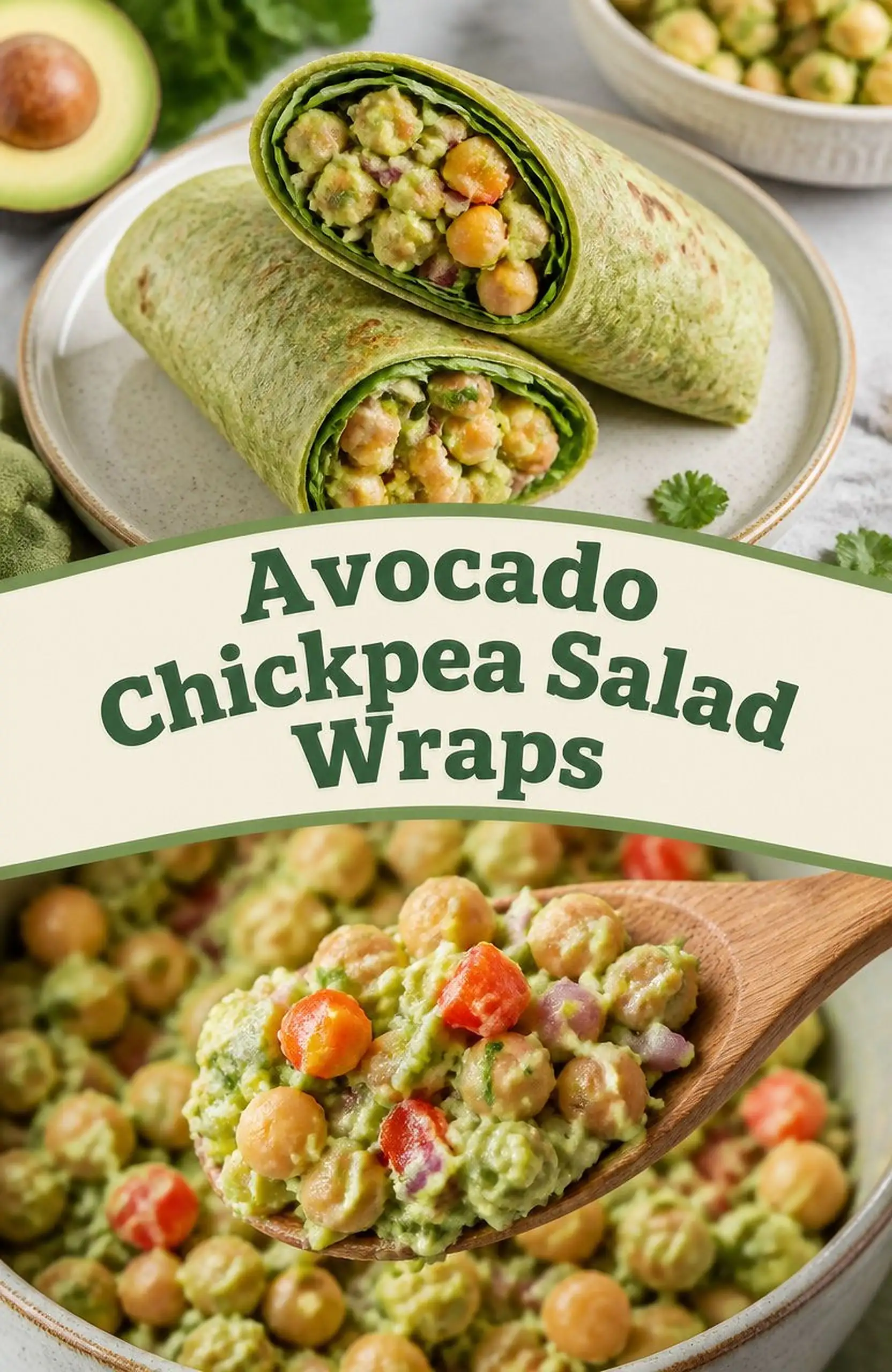 Avocado Chickpea Salad Wraps