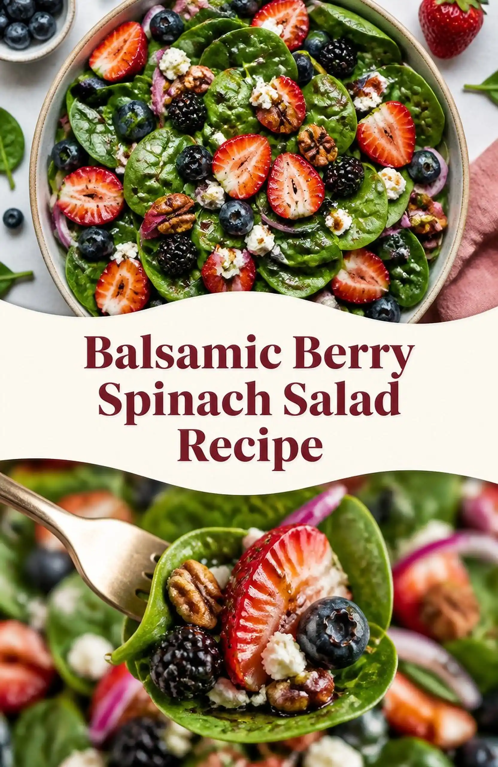 Balsamic Berry Spinach Salad Recipe - save this recipe pin for later