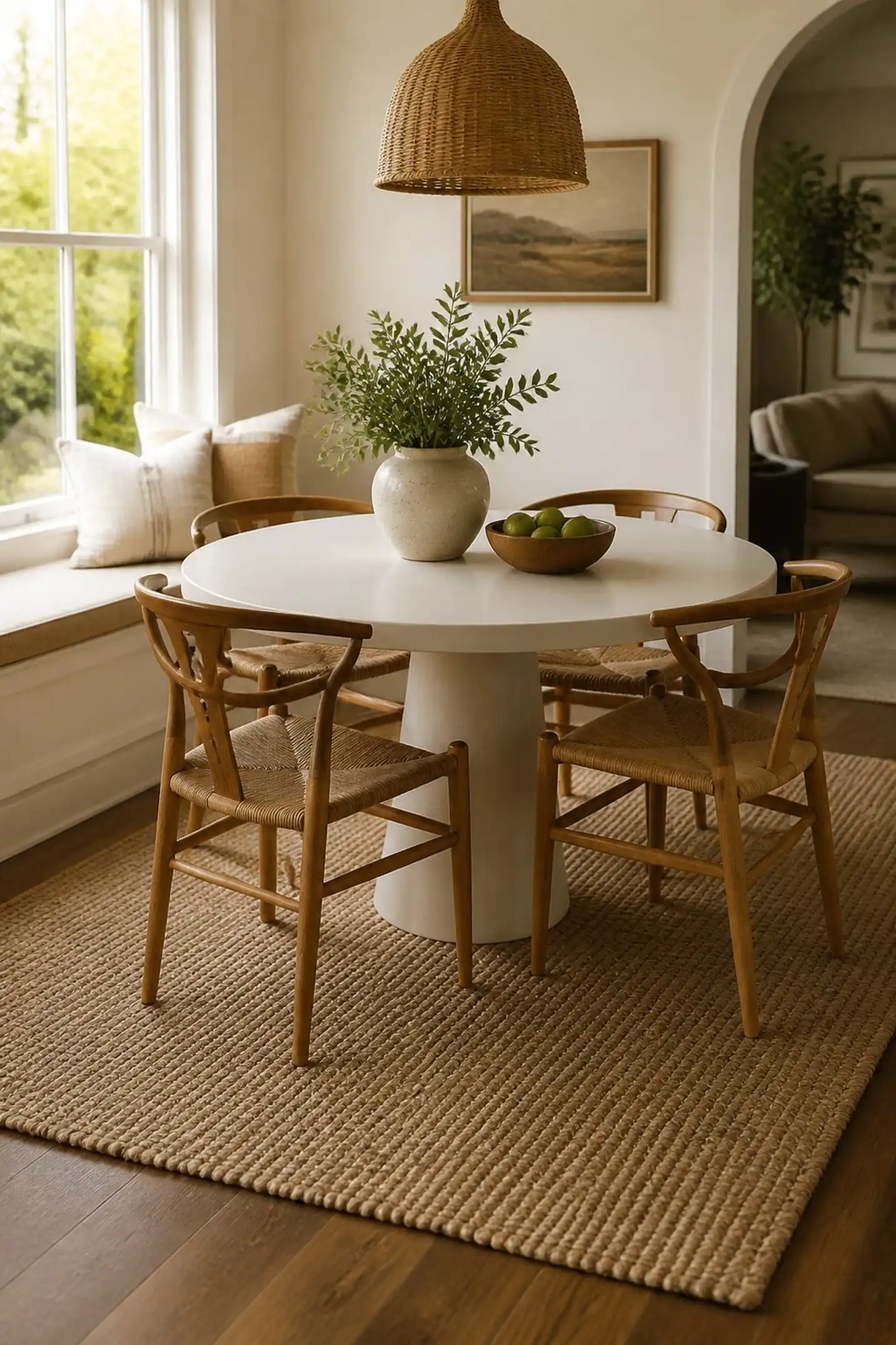 Layering a sisal rug for texture underfoot