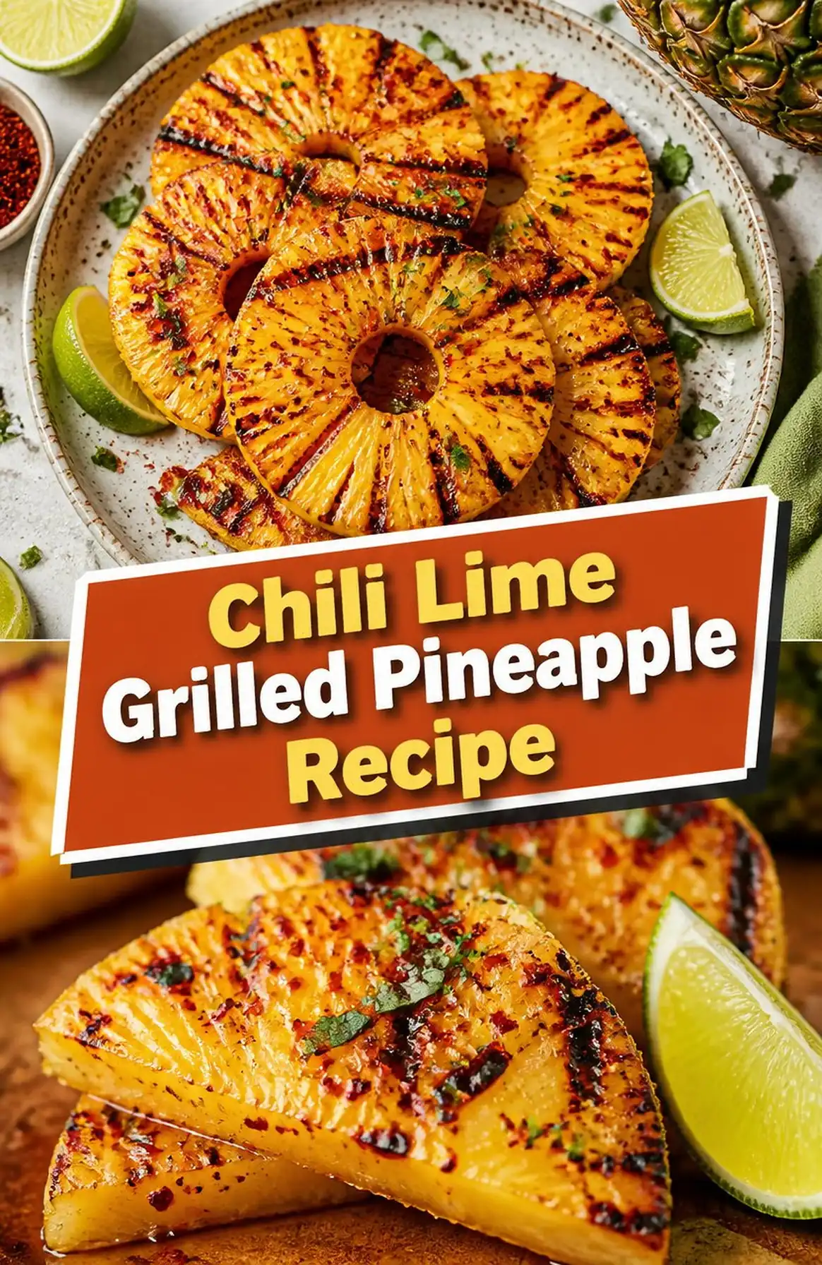 Chili Lime Grilled Pineapple Recipe - close-up of the finished dish