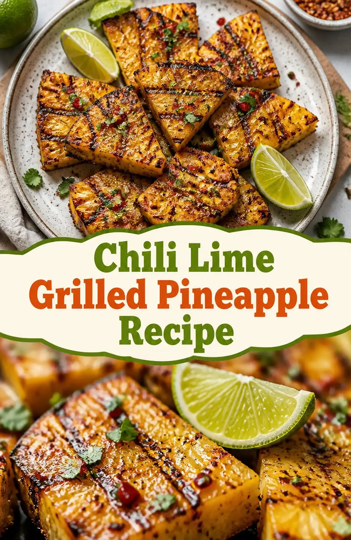 Chili Lime Grilled Pineapple Recipe - save this recipe pin for later