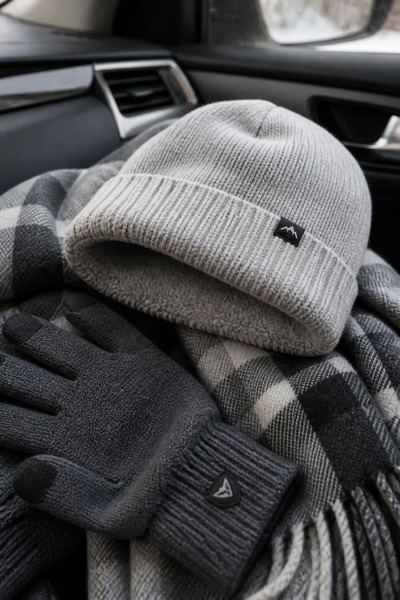 Soft knit beanie with fleece lining