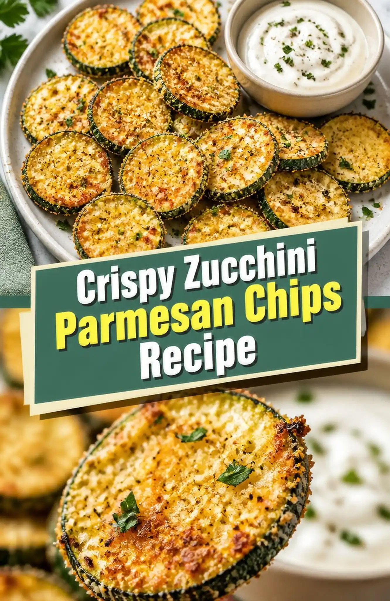 Crispy Zucchini Parmesan Chips Recipe - close-up of the finished dish