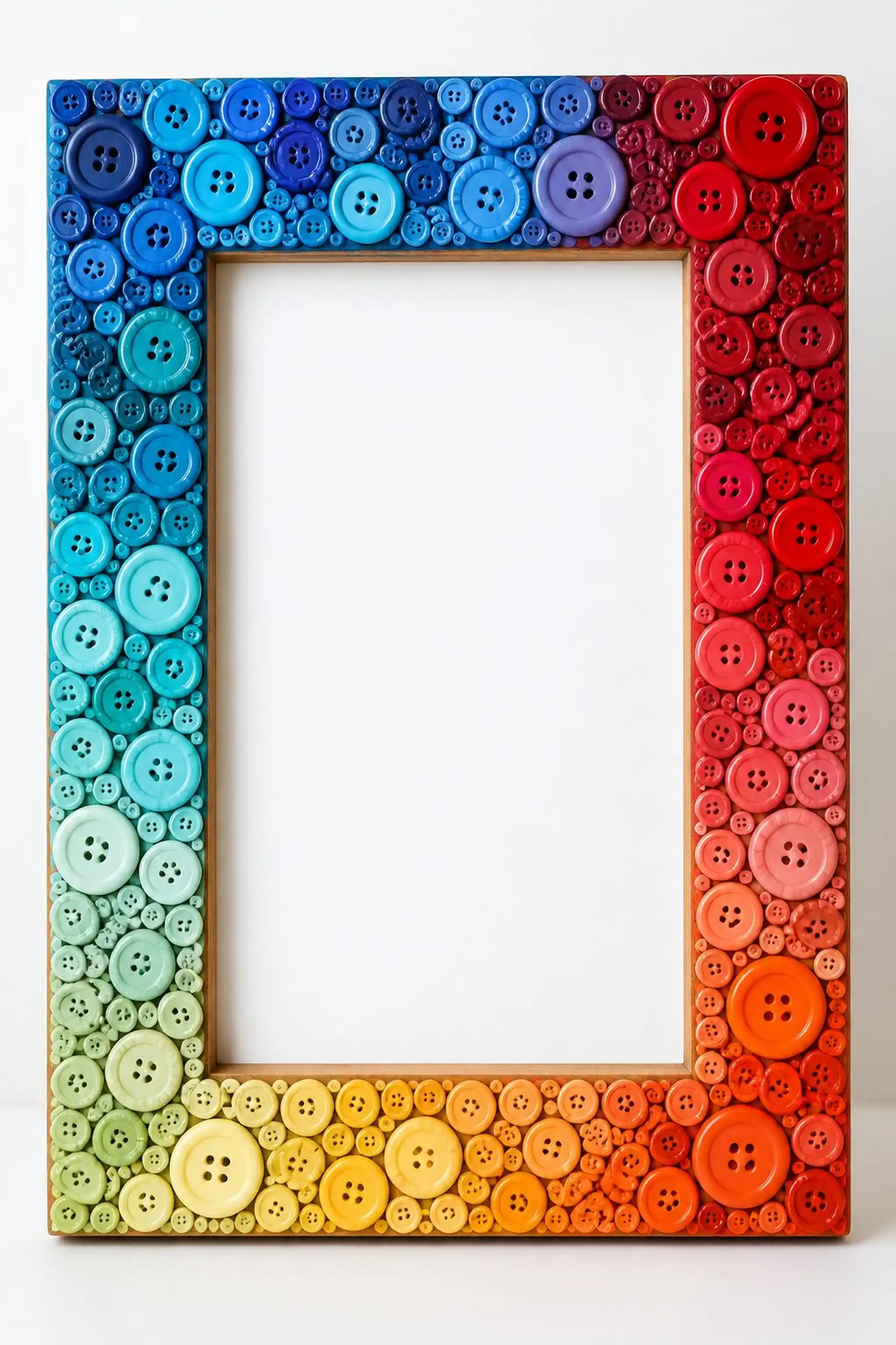 Craft a Button Mosaic Shape Frame