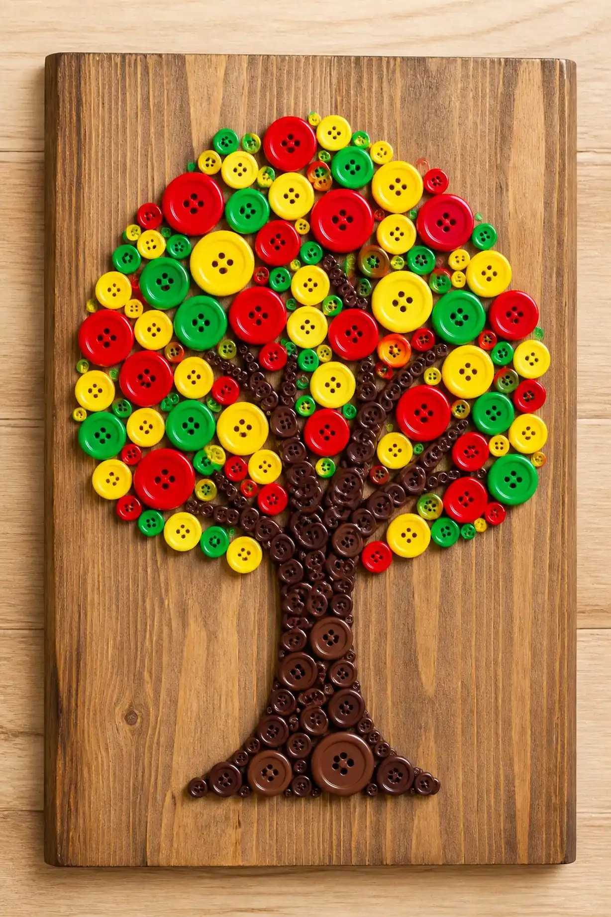 Create a Colorful Button Tree Wall Hanging