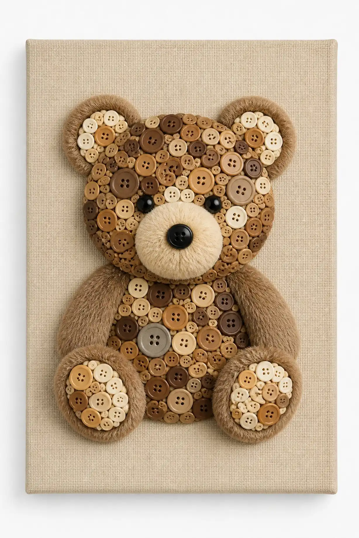 Design a Playful Button Animal Portrait