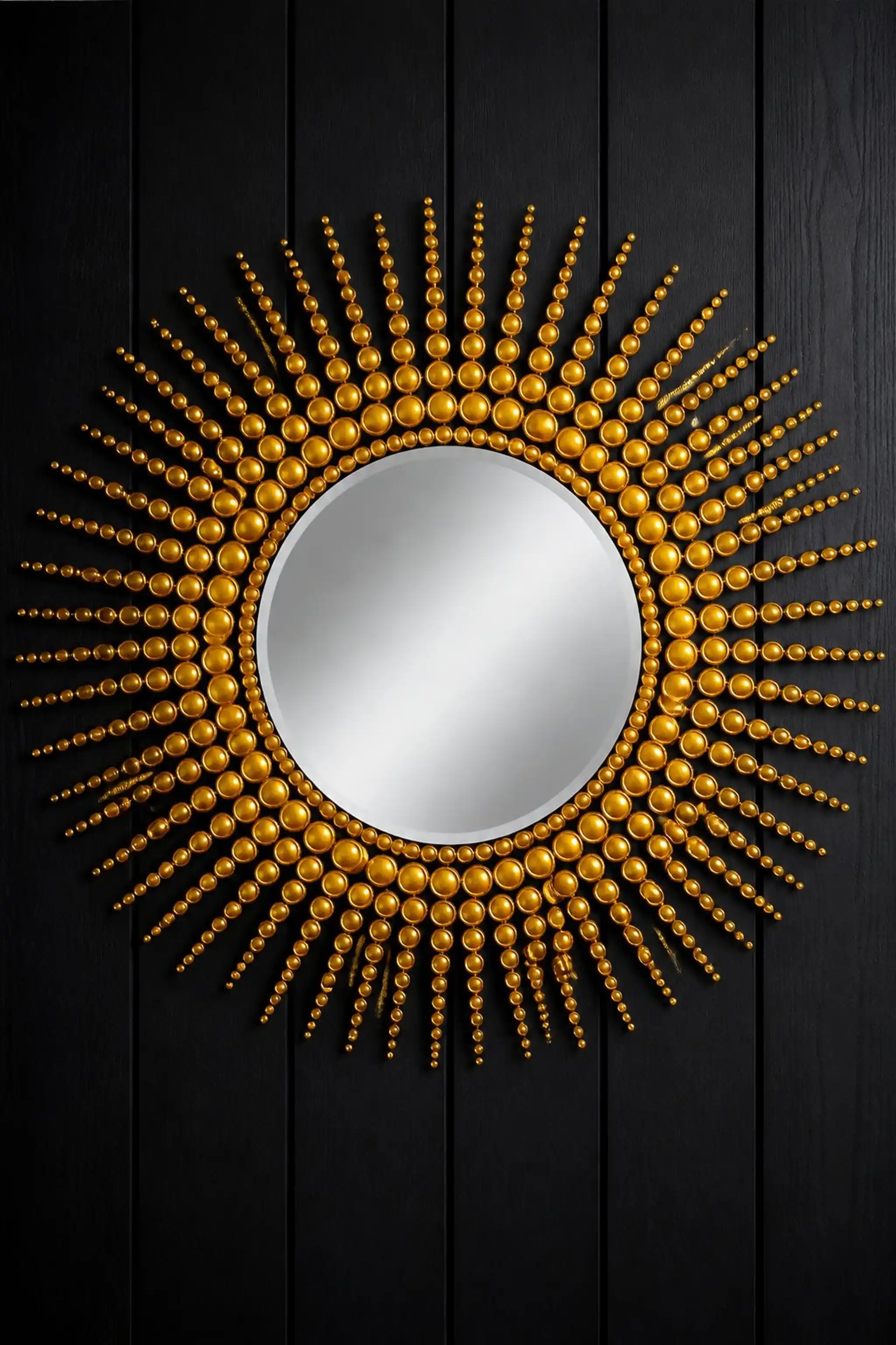 Form a button sunburst mirror frame