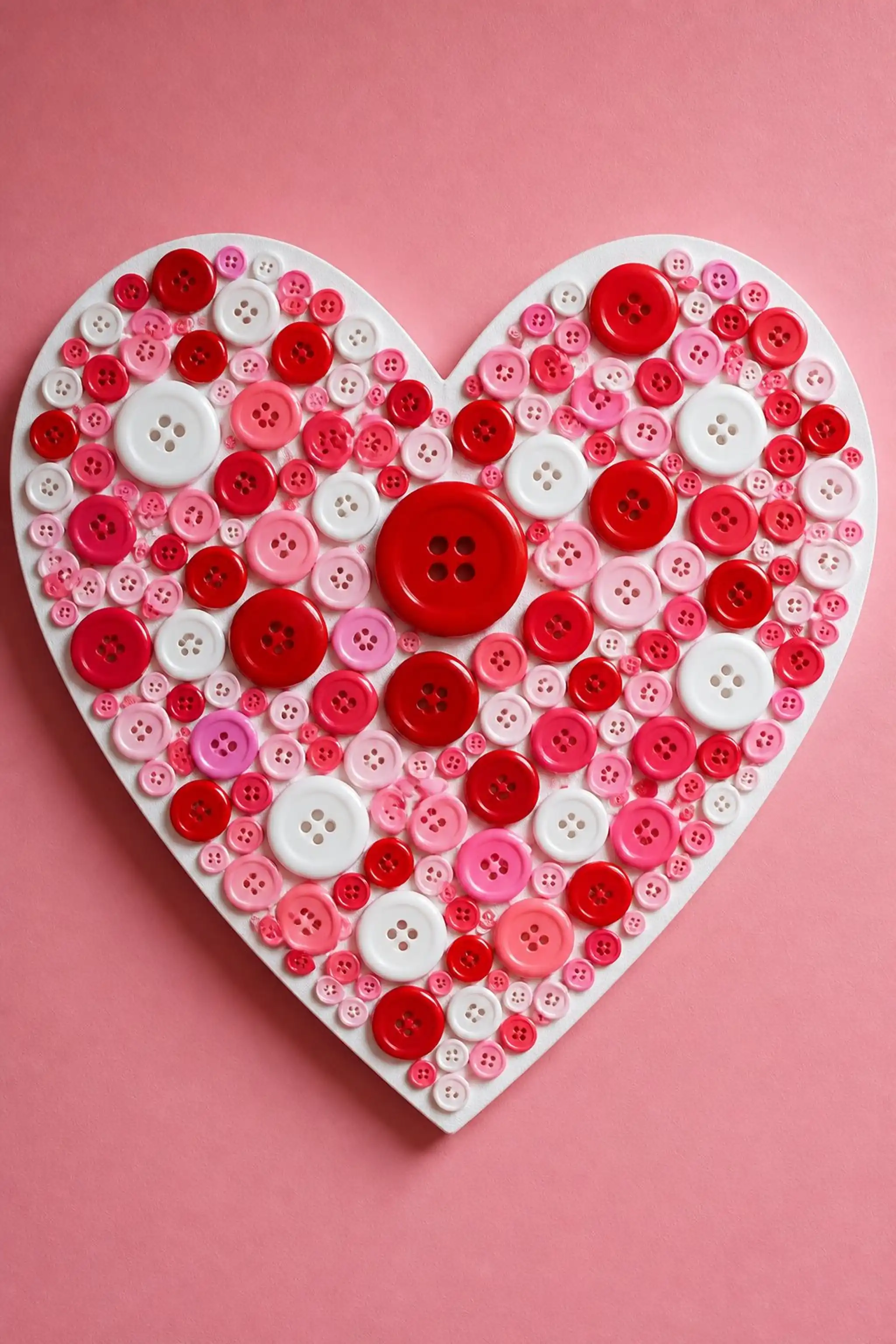 Piecing a button heart wall decal