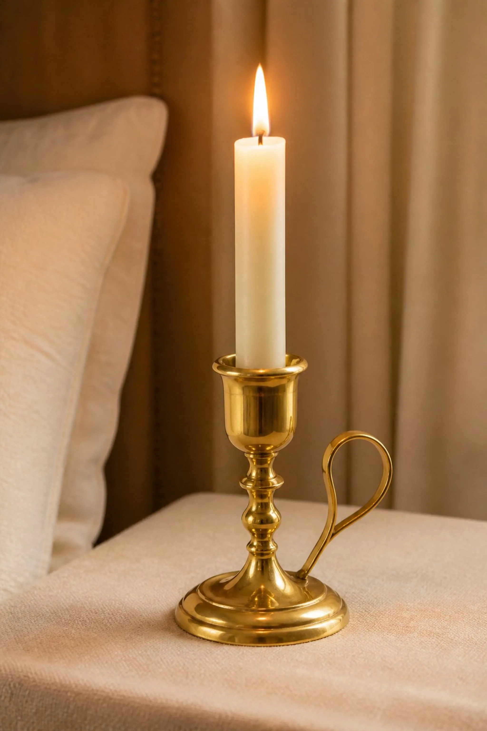 Vintage-inspired brass candle cup