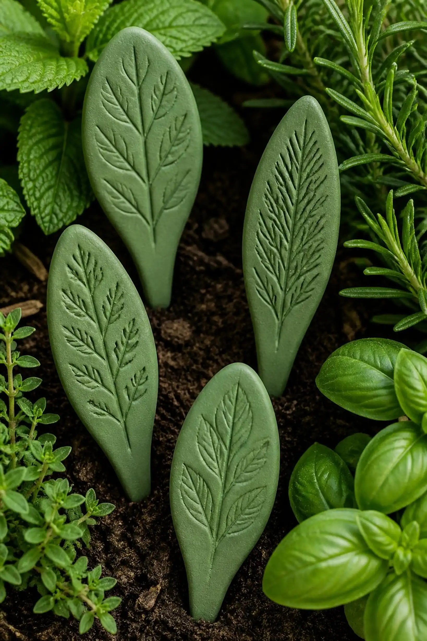 Imprinted leaf designs for nature-inspired tags