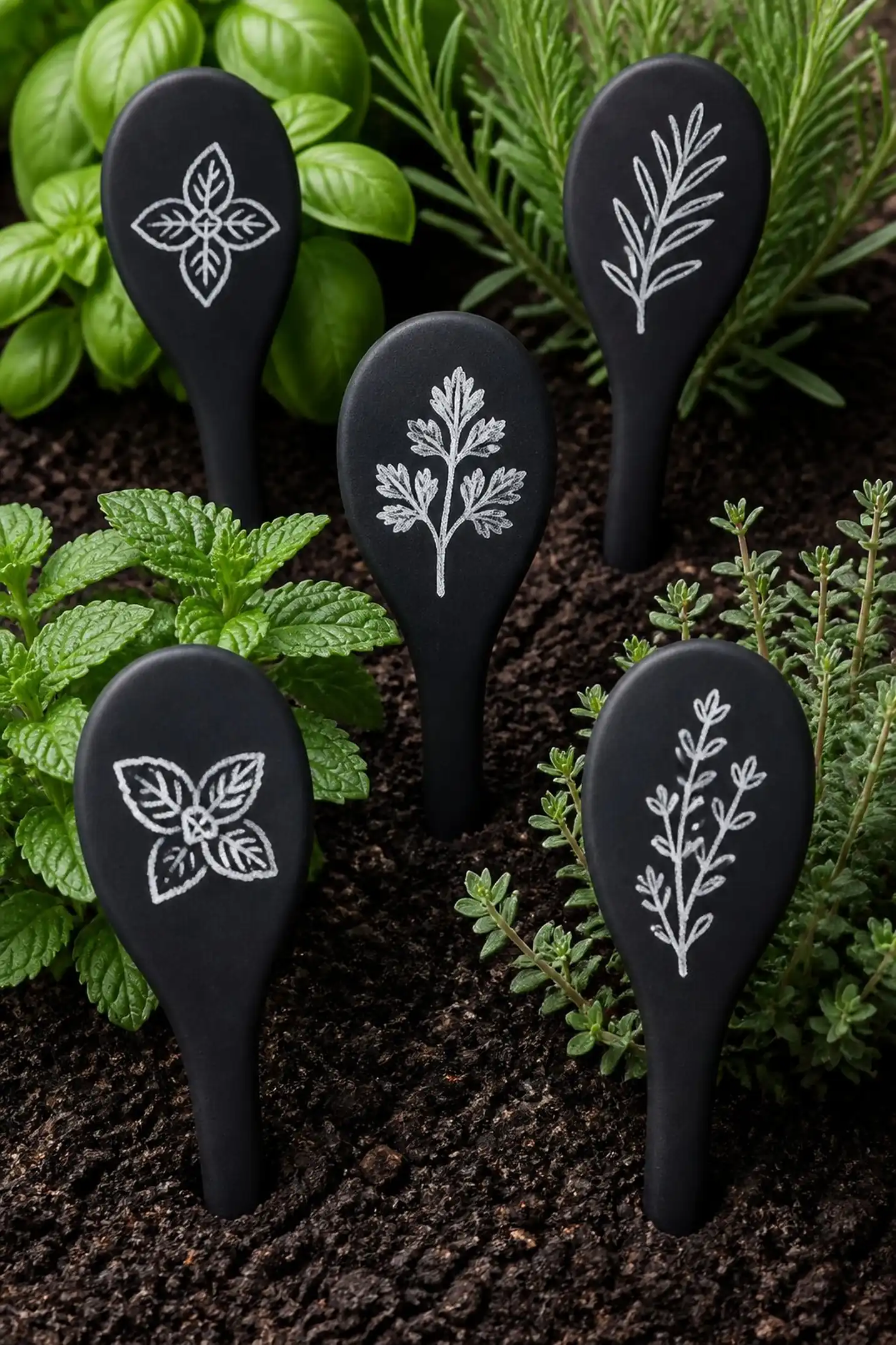 Mini chalkboard style clay tags for reusable labels