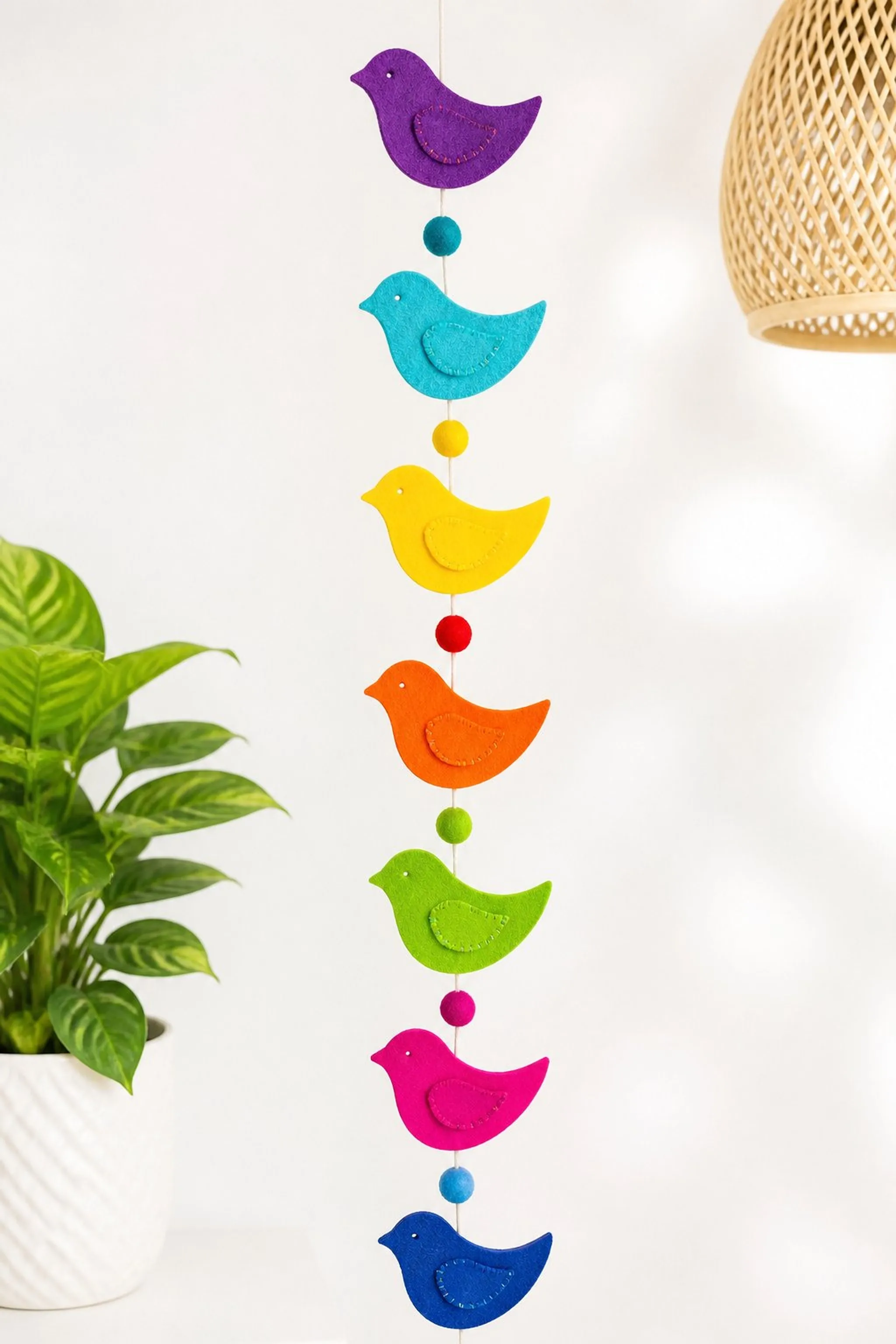 Bird silhouette shapes give whimsical accent