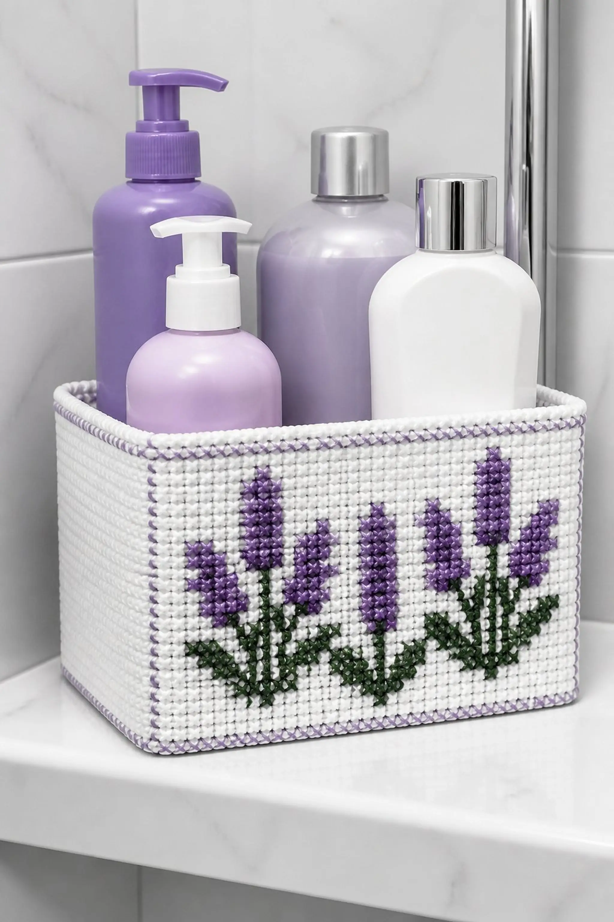 Plastic canvas basket for waterproof storage