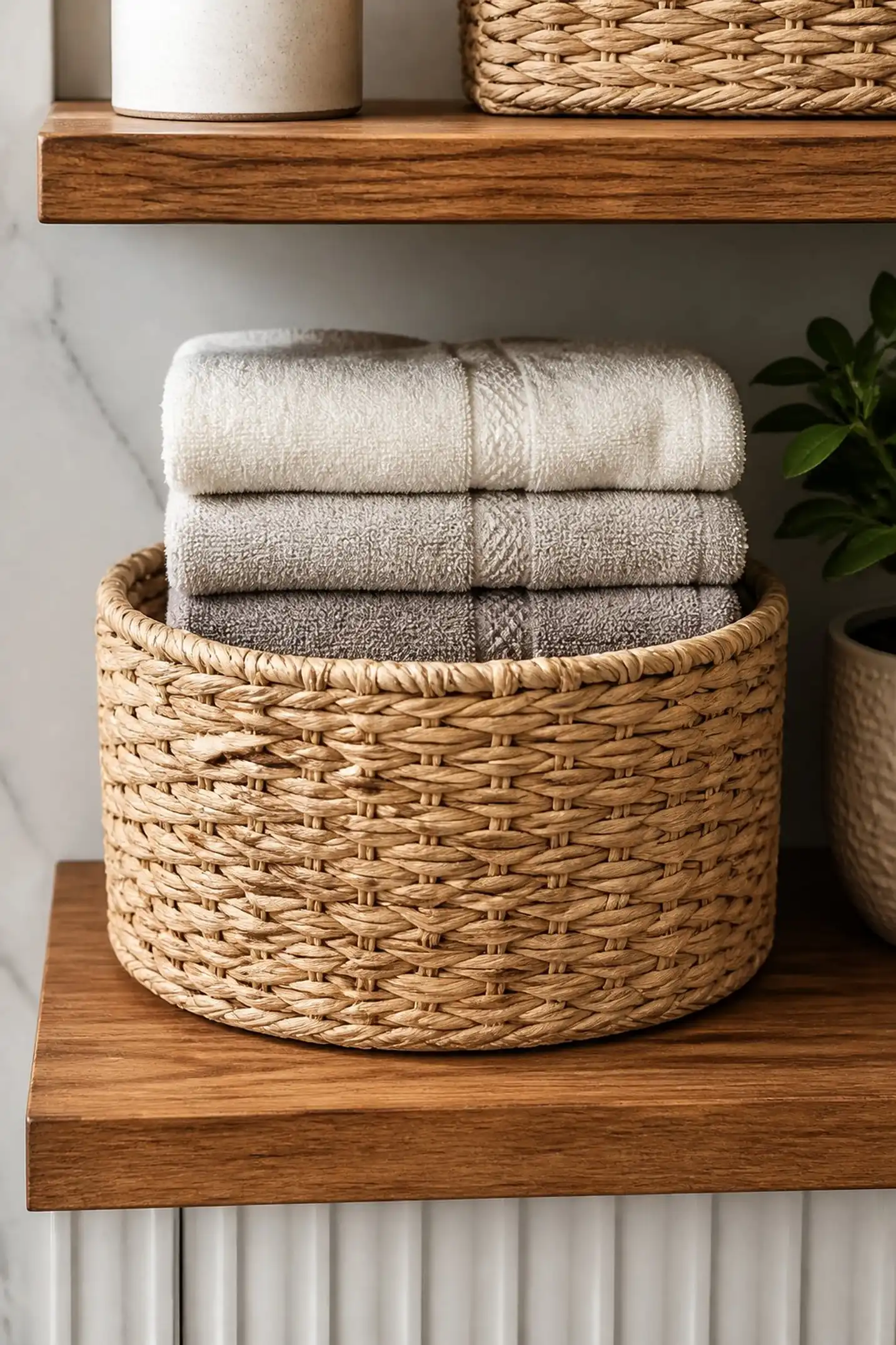 Seagrass braided basket with natural durability