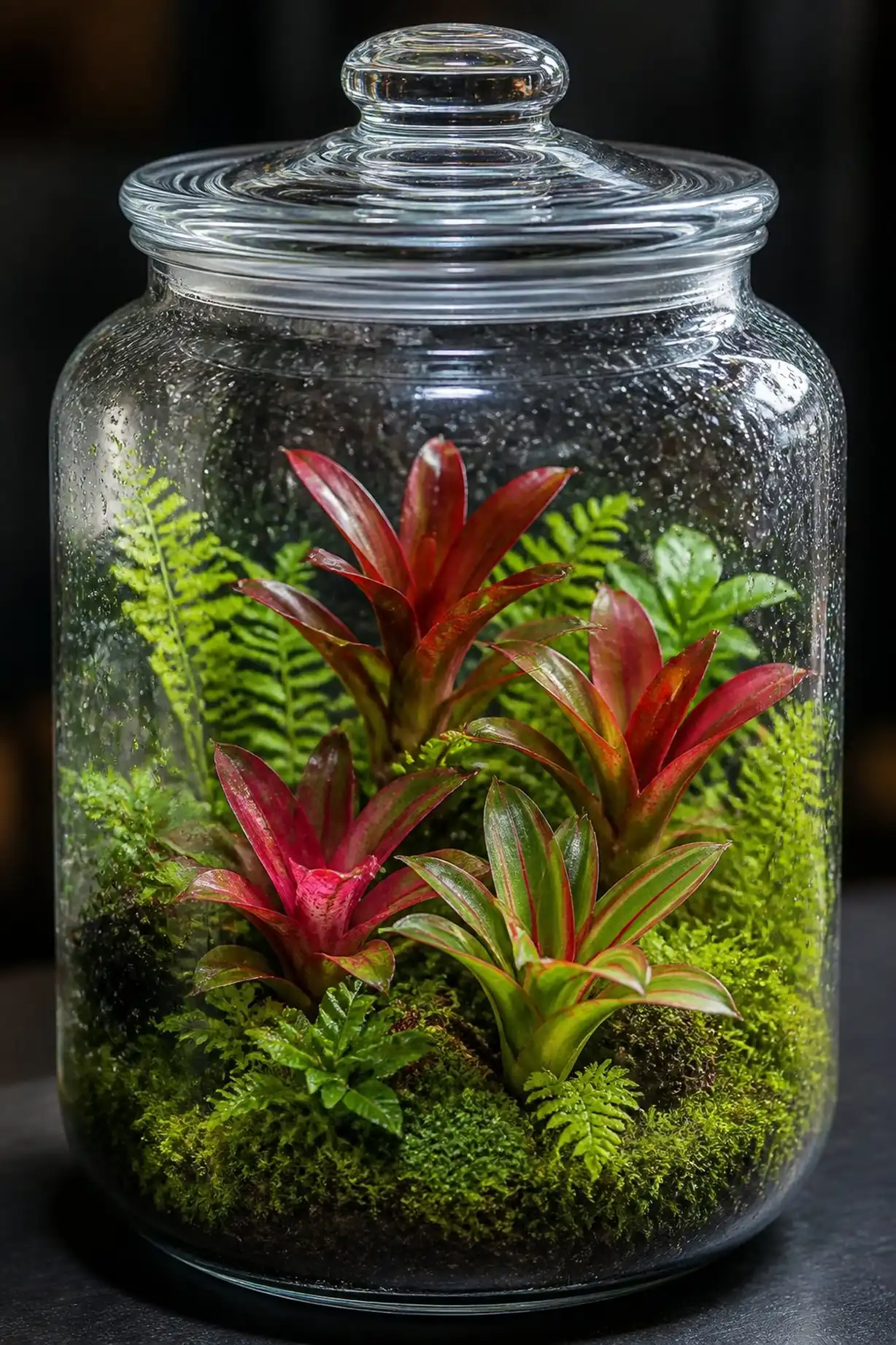 Miniature tropical greenhouse effect jar