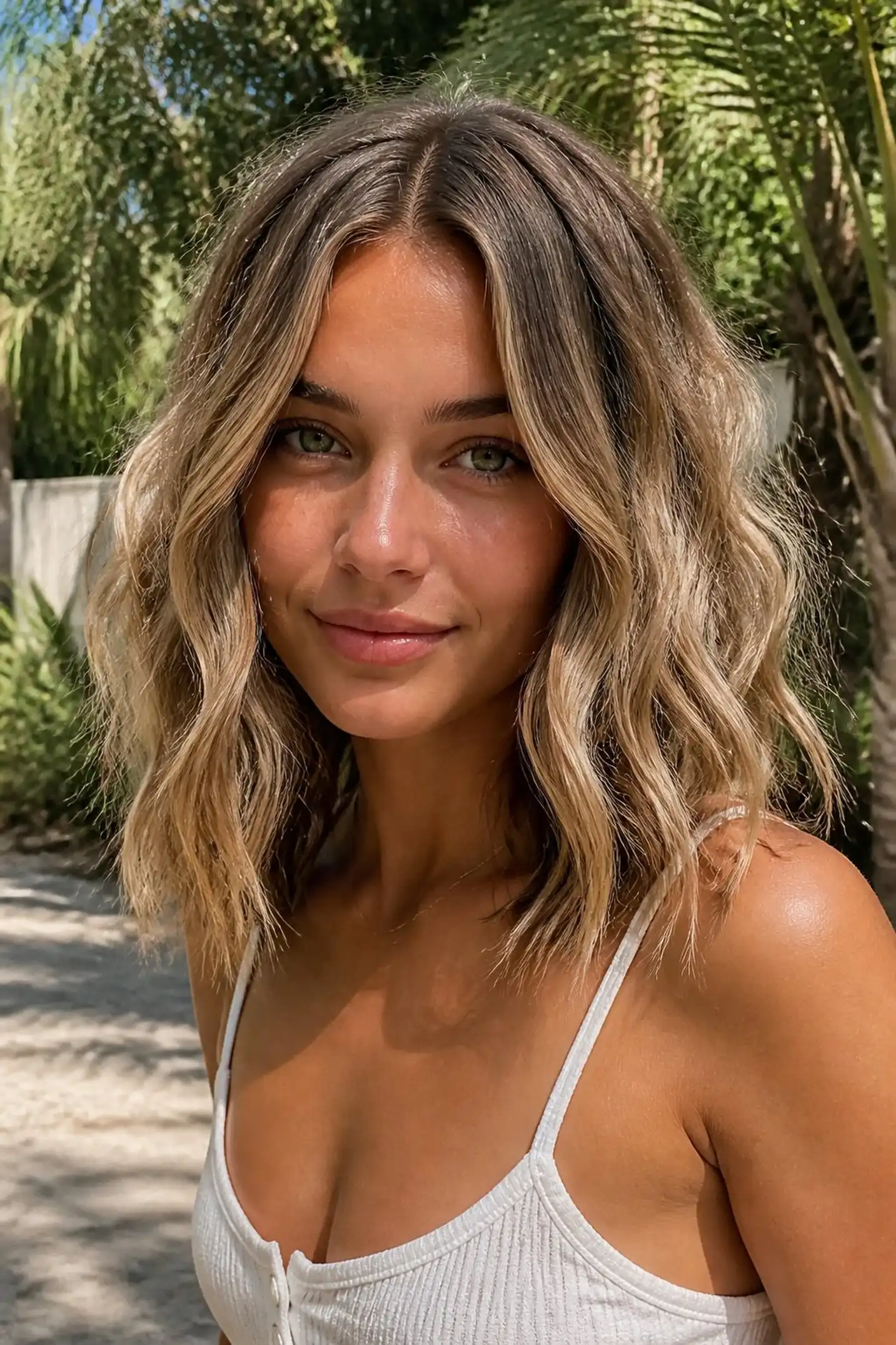 Beachy Waves With Center Part