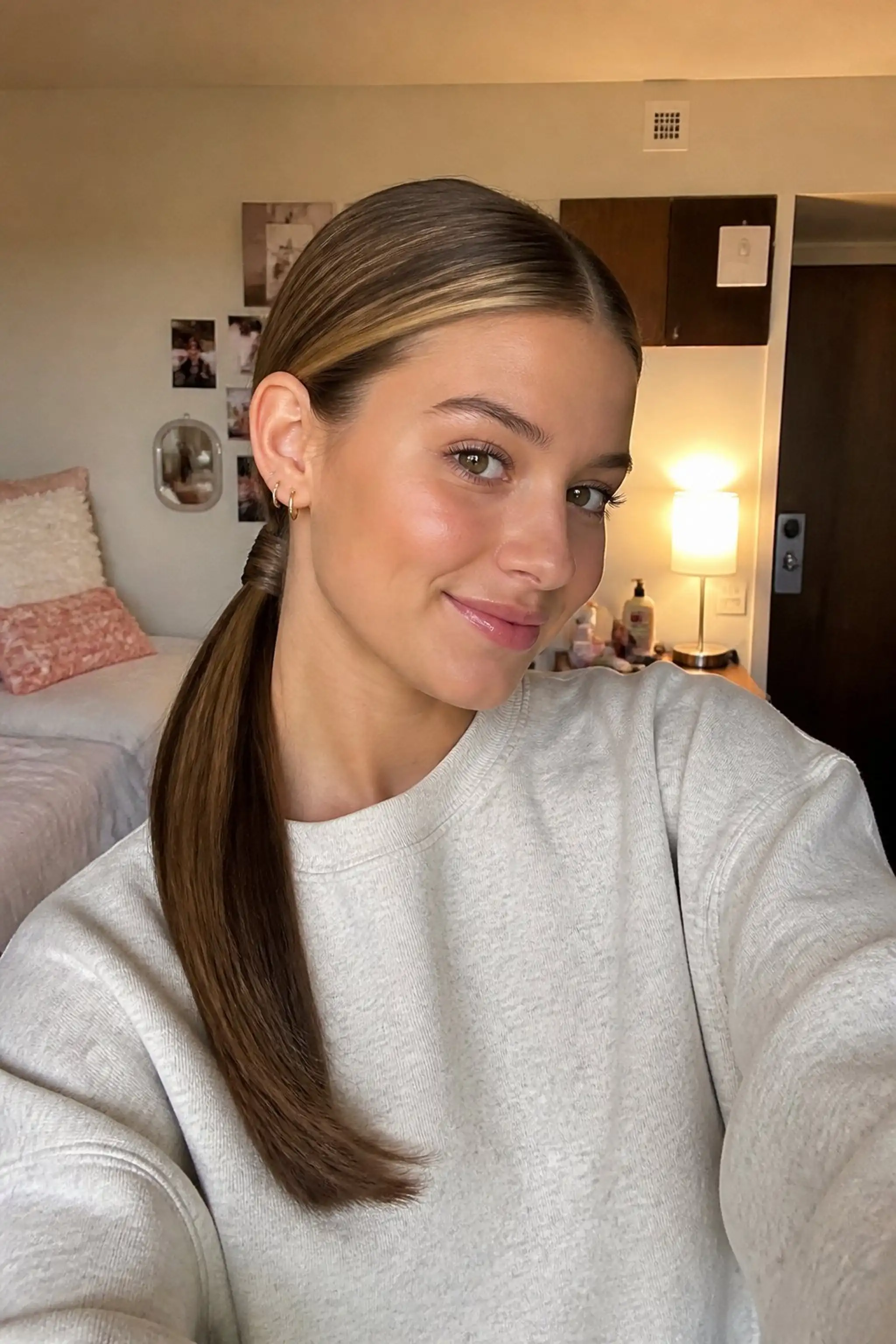 Low Ponytail With Wrapped Hair Tie