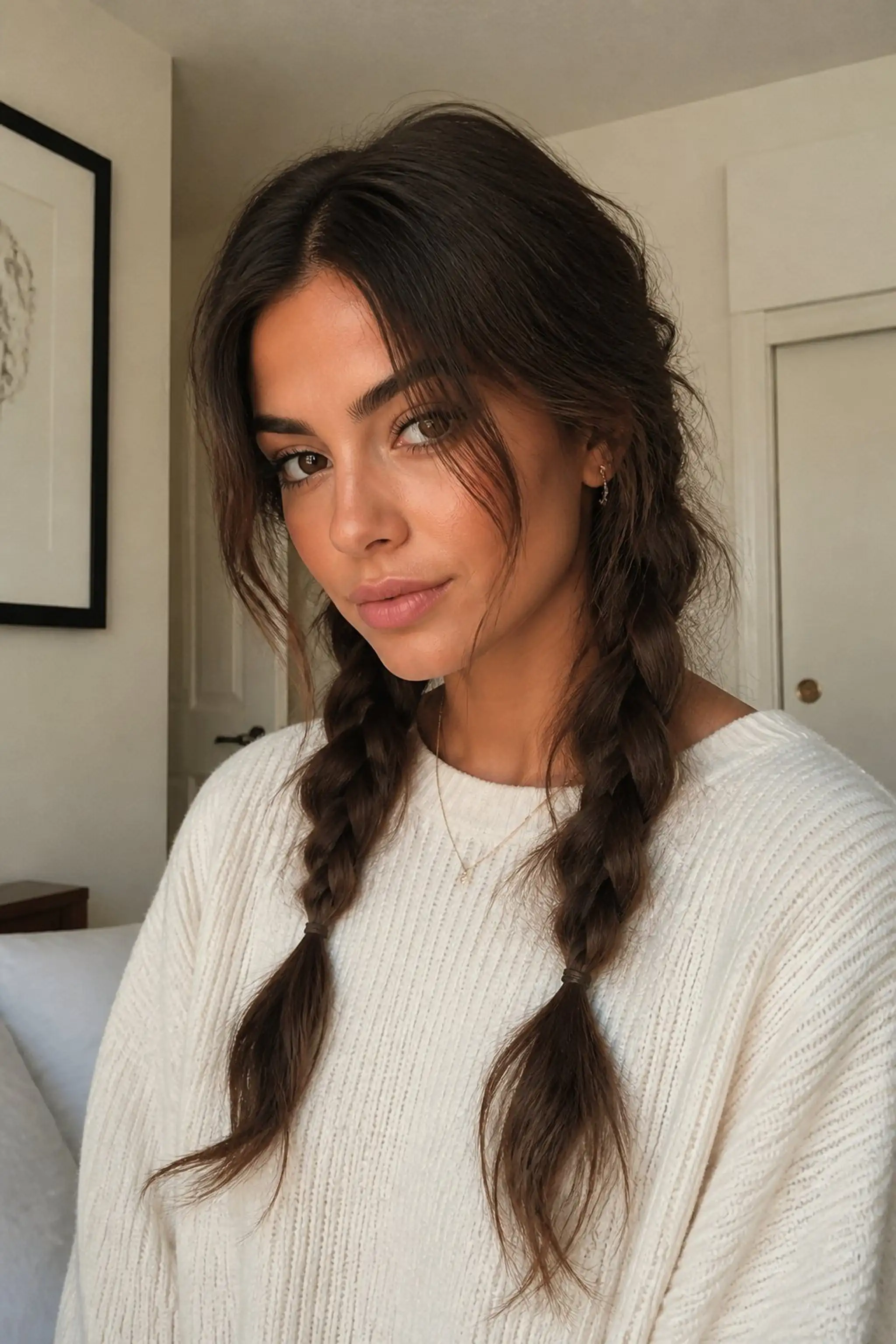 Double Braids With Loose Texture