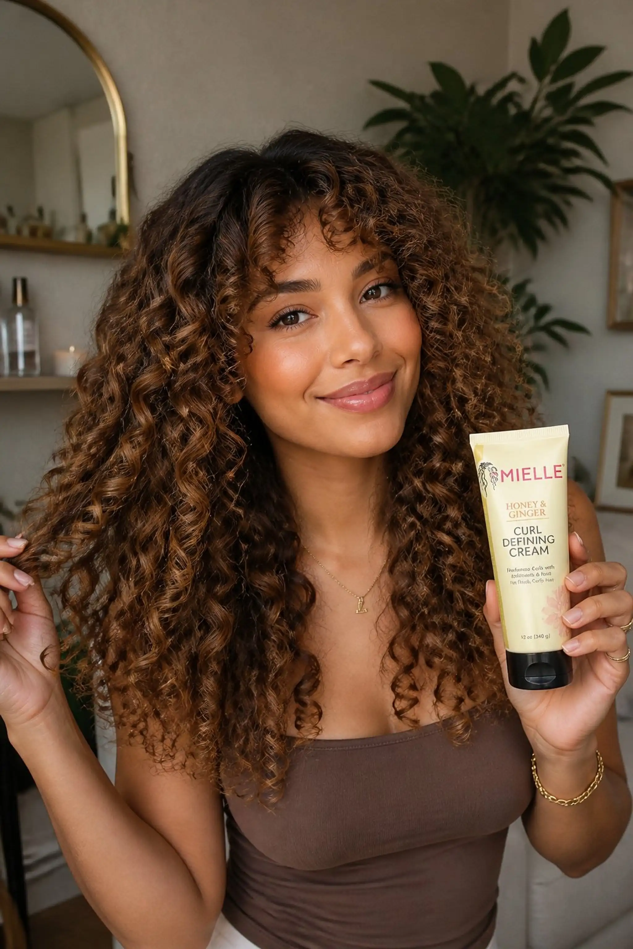 Layered Curly Hair With Mid-Length Volume