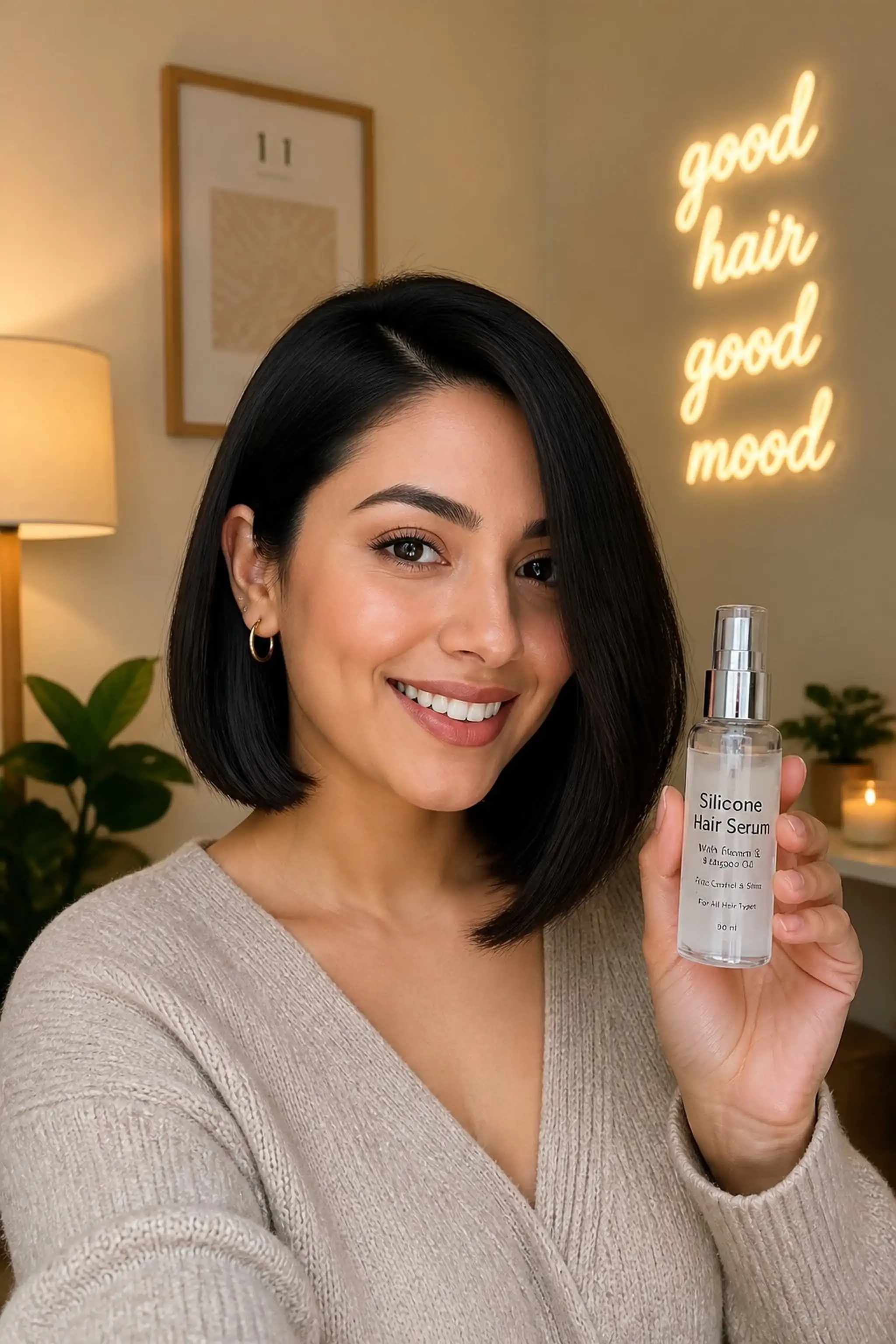 Sleek Straight Bob With Side Part