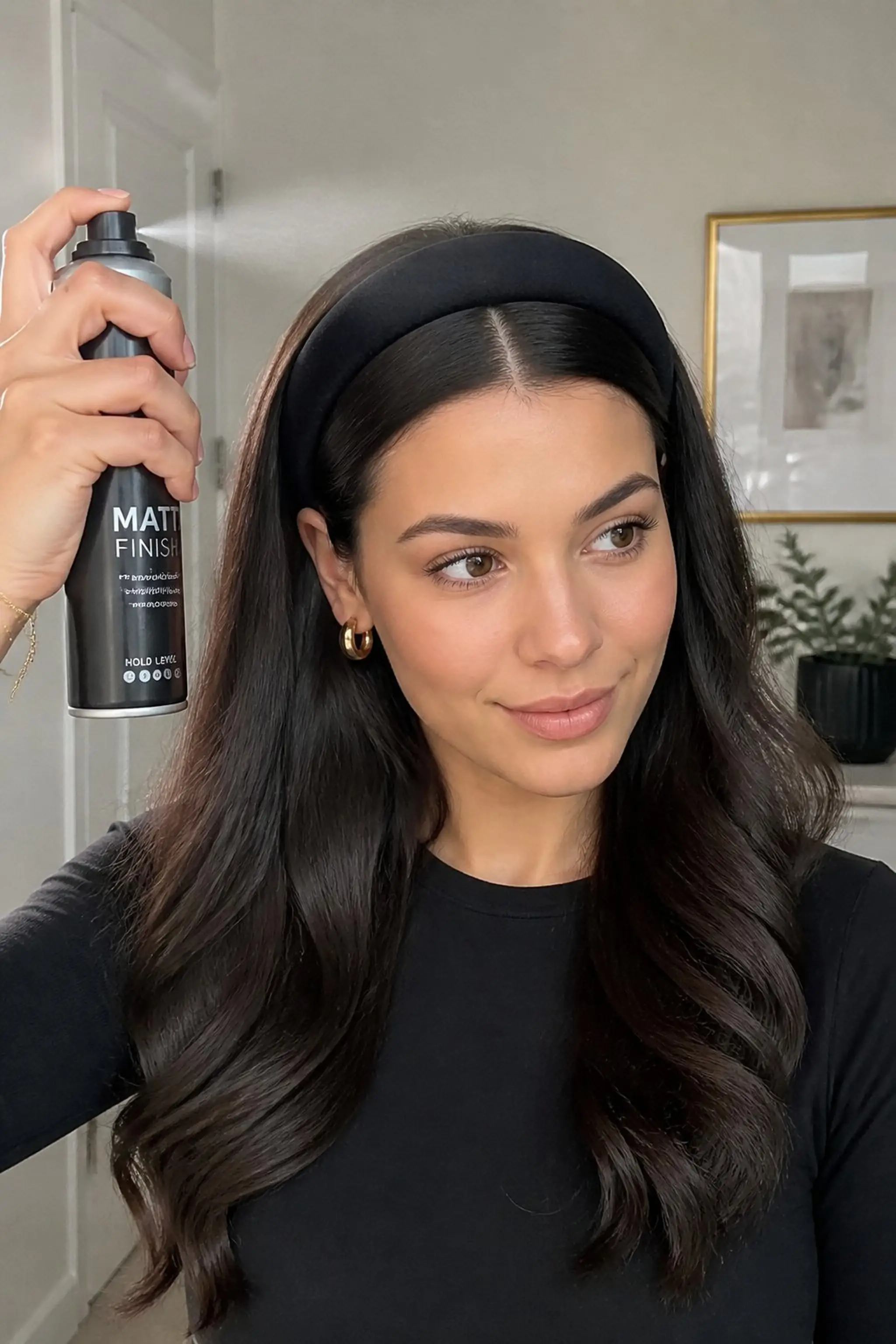 Root-Flattening Middle Part With Headband