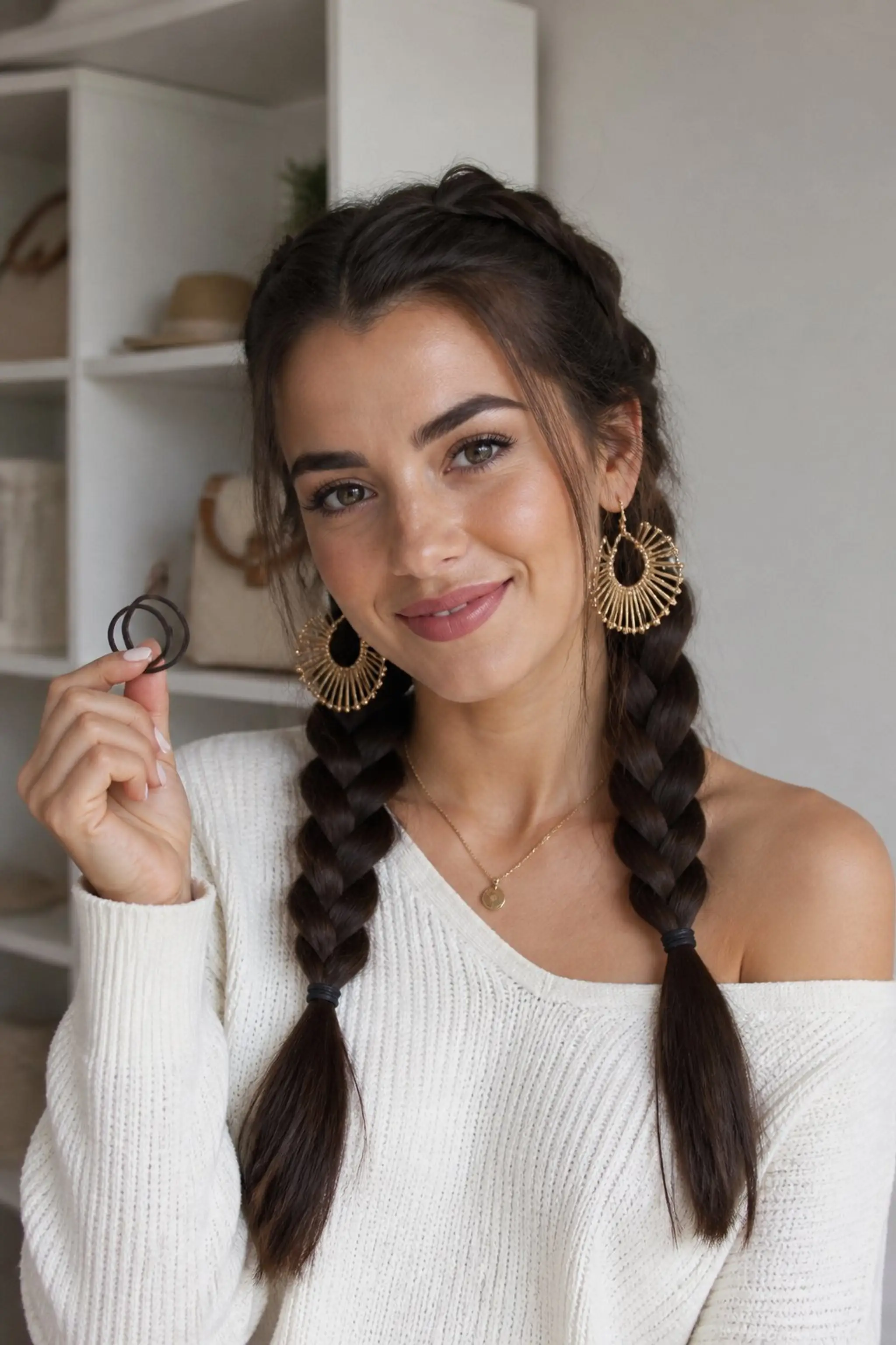 Double Braided Pigtails for Youthful Edge