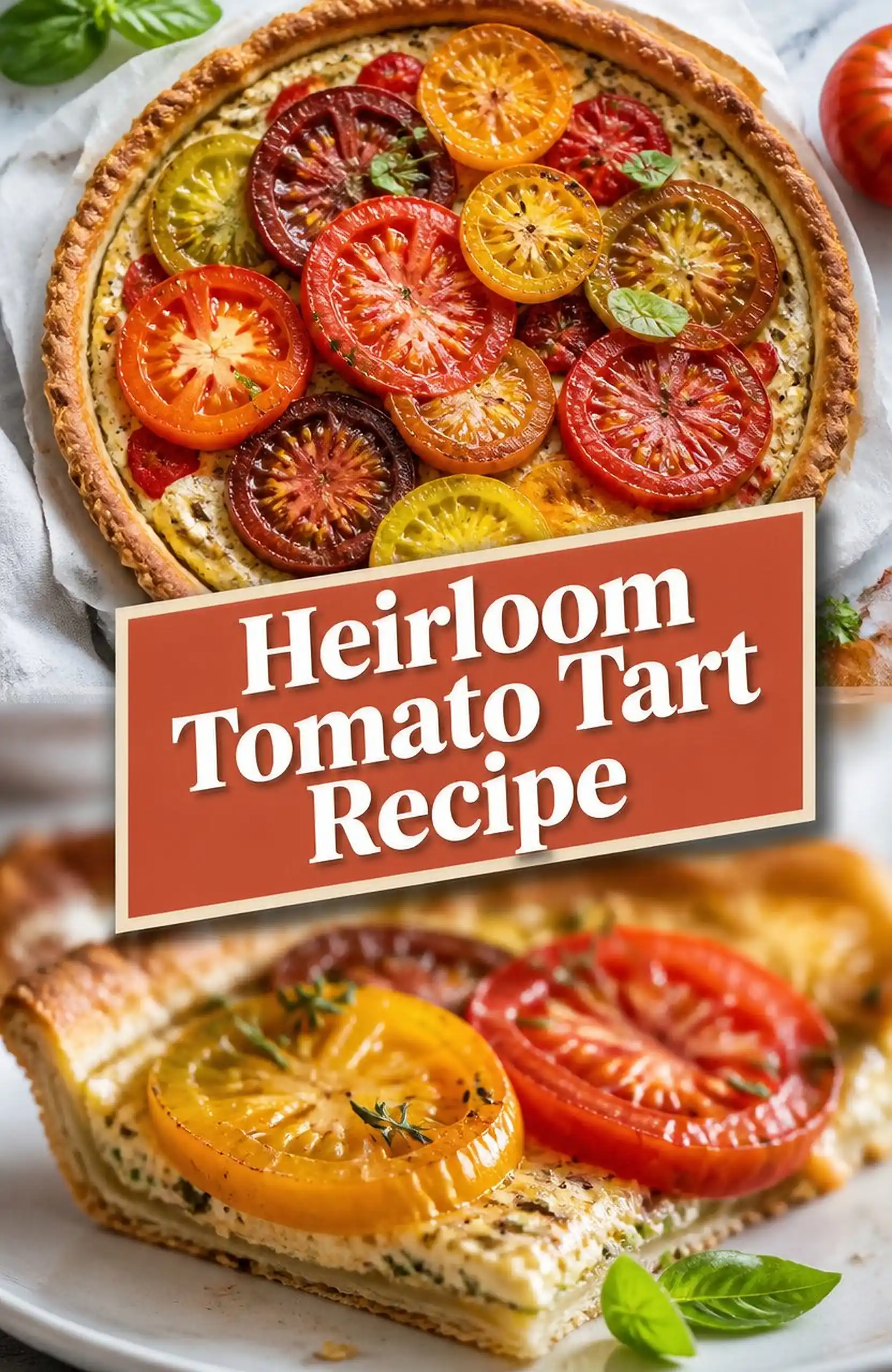 Heirloom Tomato Tart Recipe - close-up of the finished dish
