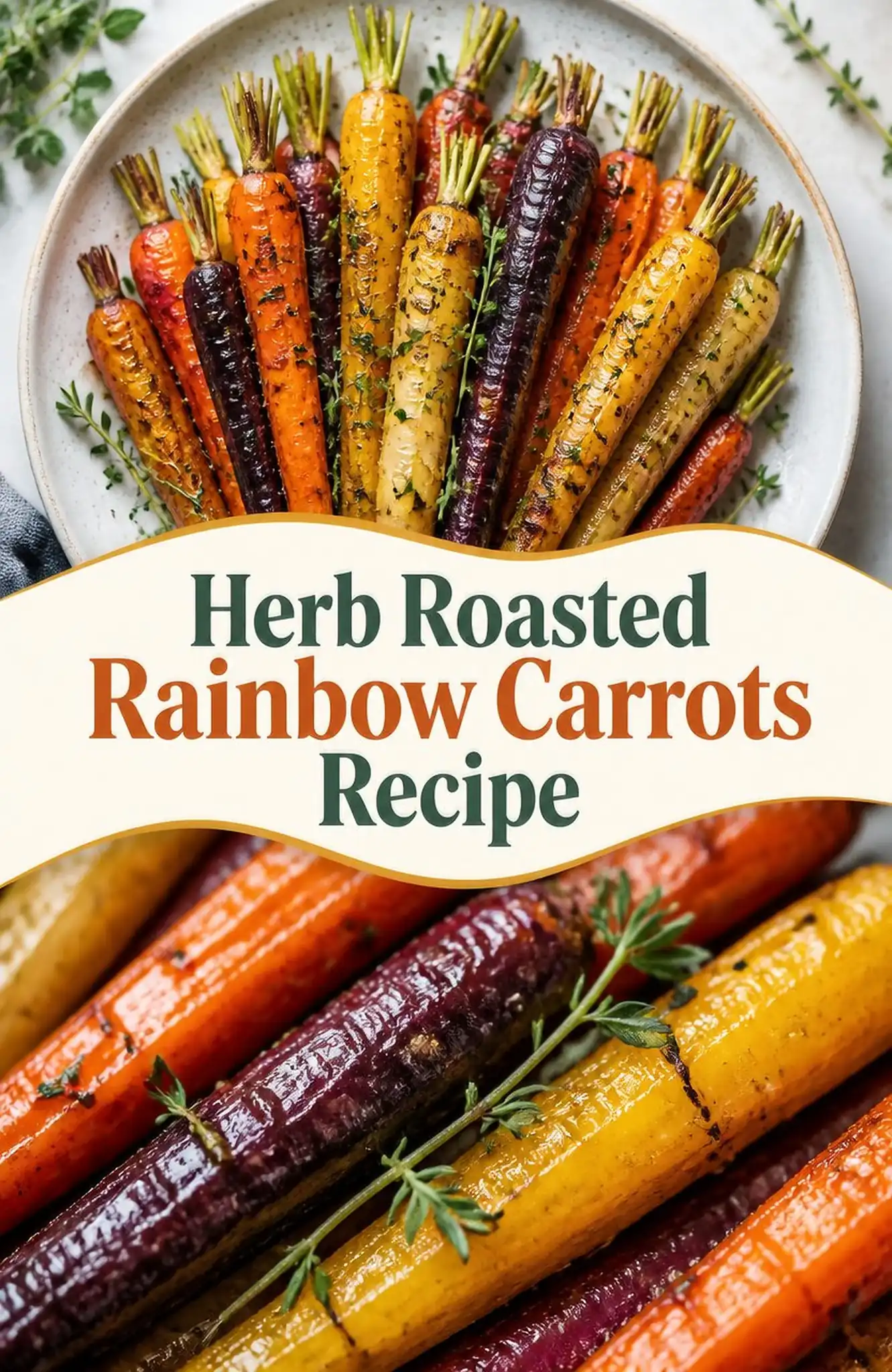 Herb Roasted Rainbow Carrots Recipe - save this recipe pin for later