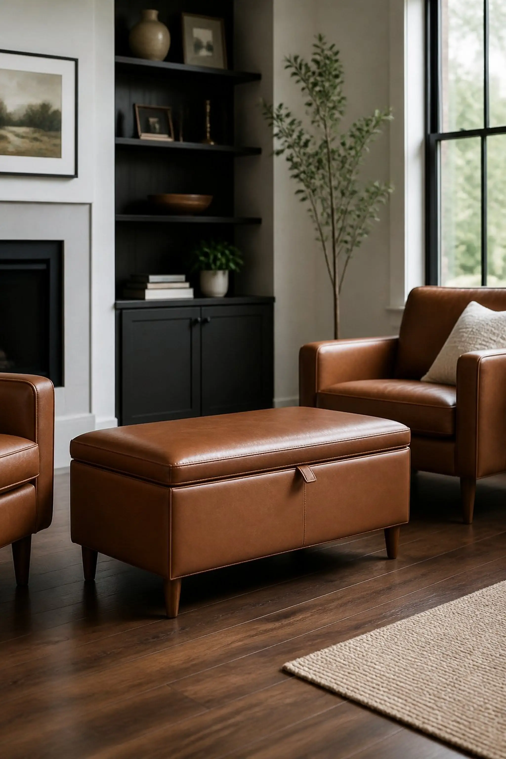 Storage ottoman bench blends seating and stowing