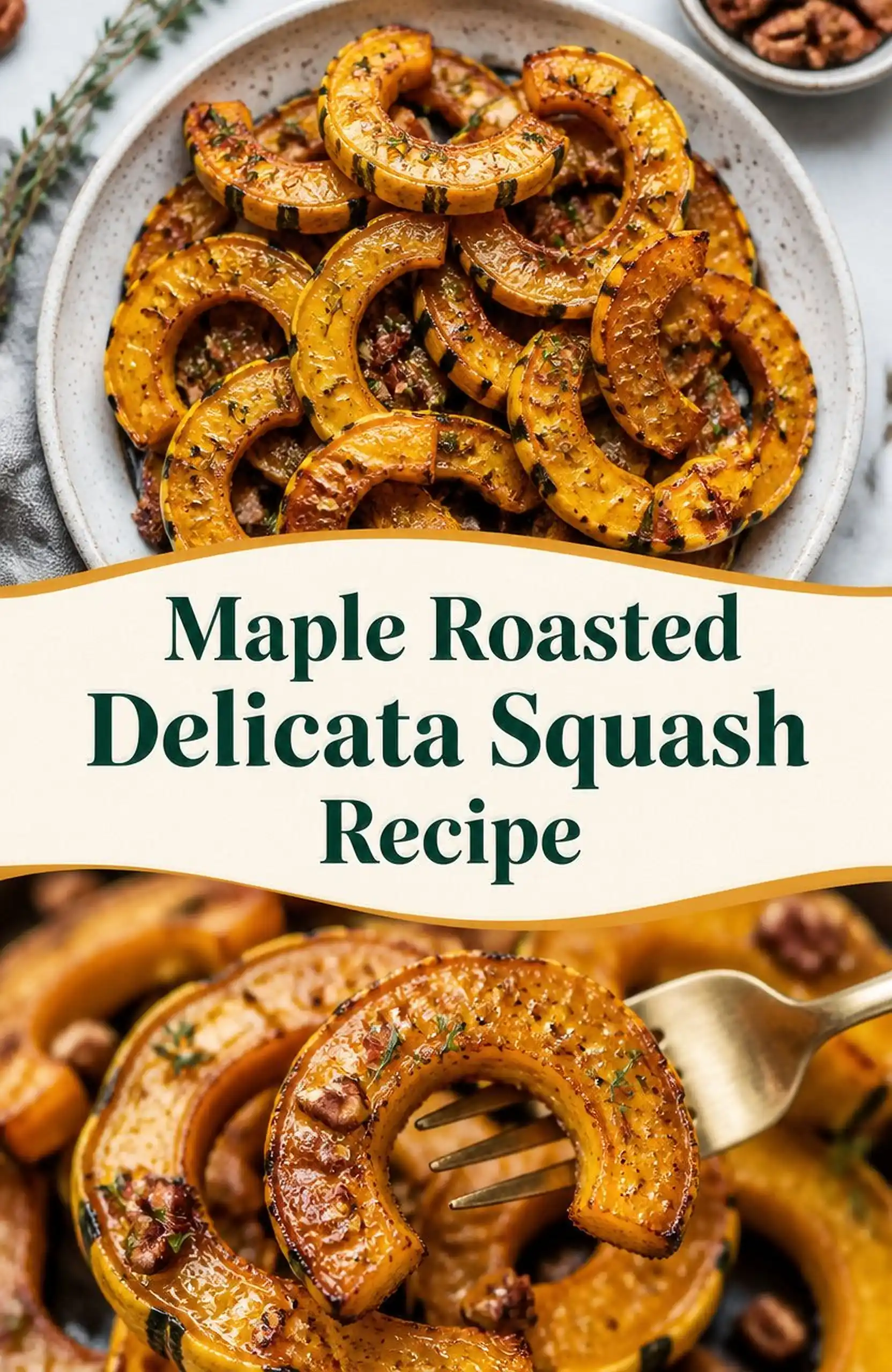Maple Roasted Delicata Squash Recipe - save this recipe pin for later